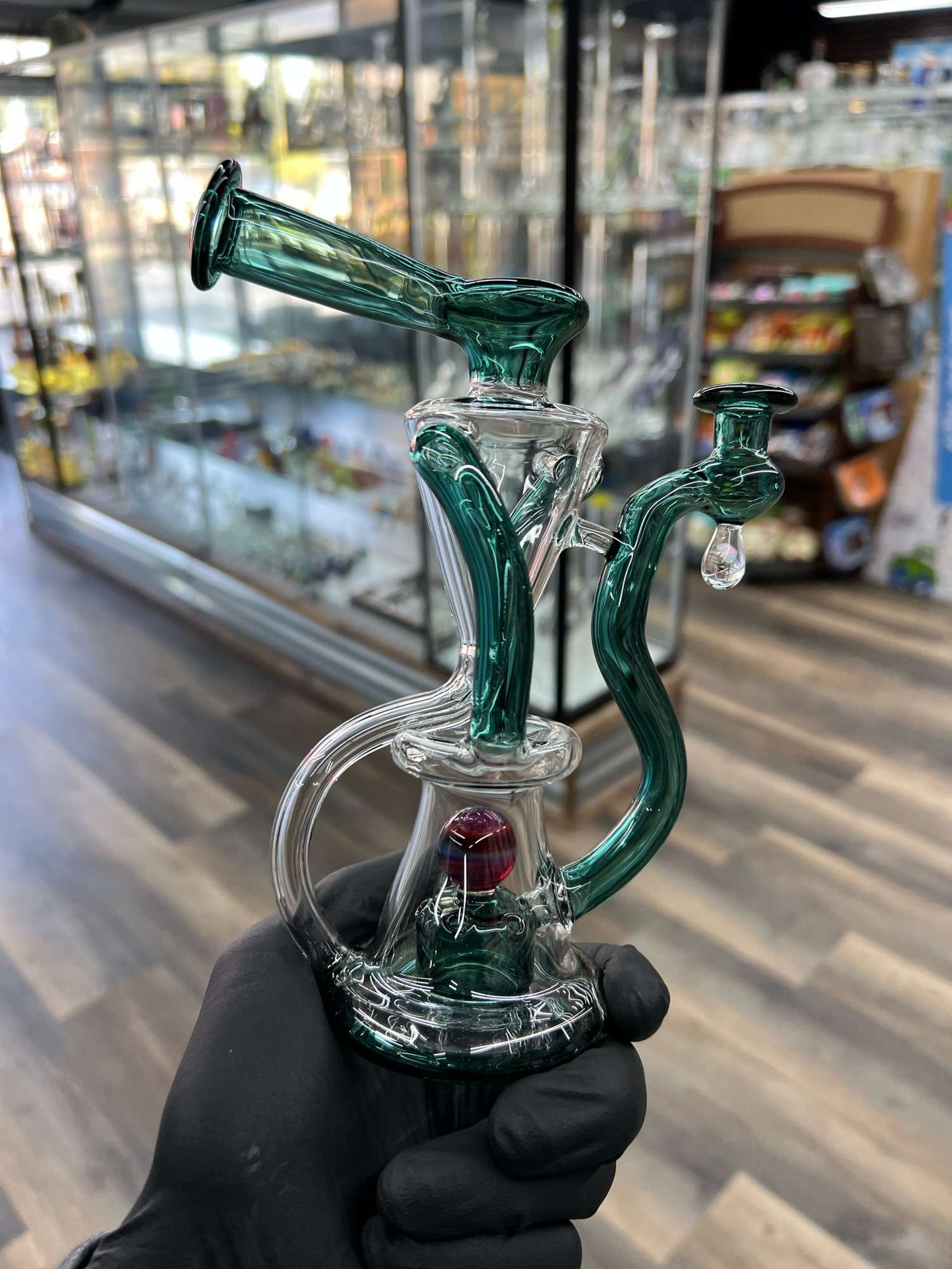 OM Glass Floating Recycler Lake Green image 0