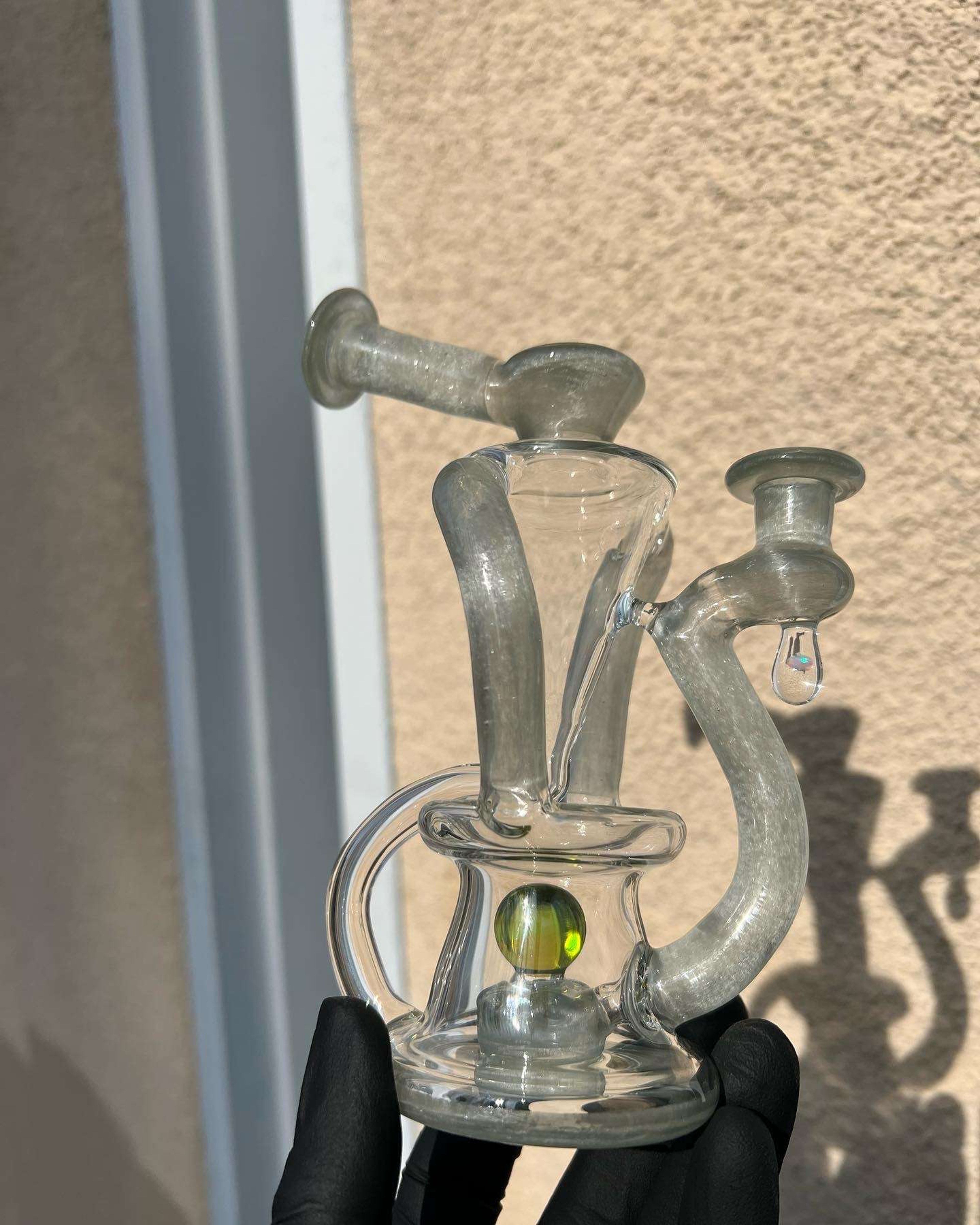 OM Glass Floating Recycler Smokey Green Satin image 0