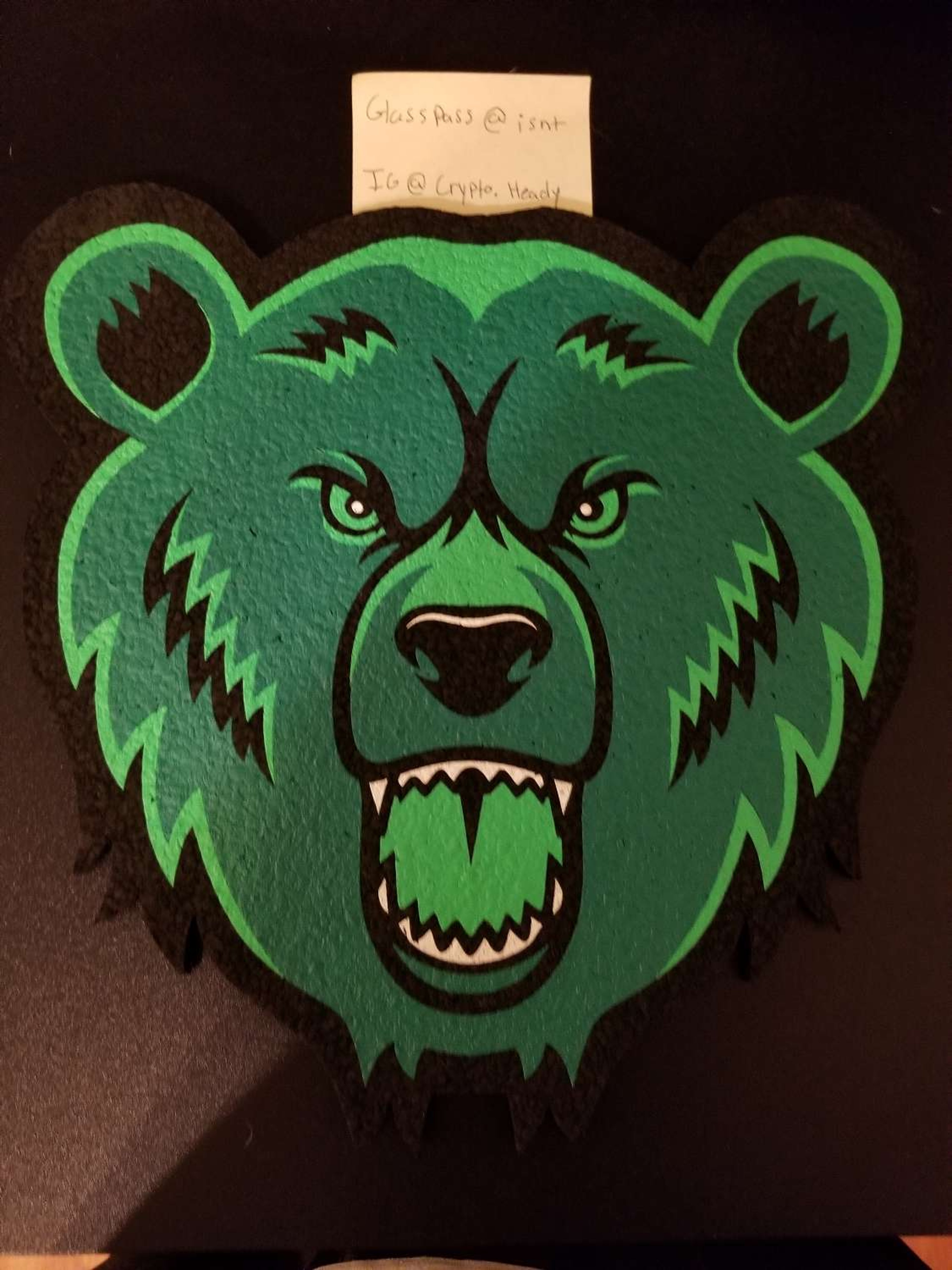 Bear Quartz Green Bear LARGE Moodmat image 0