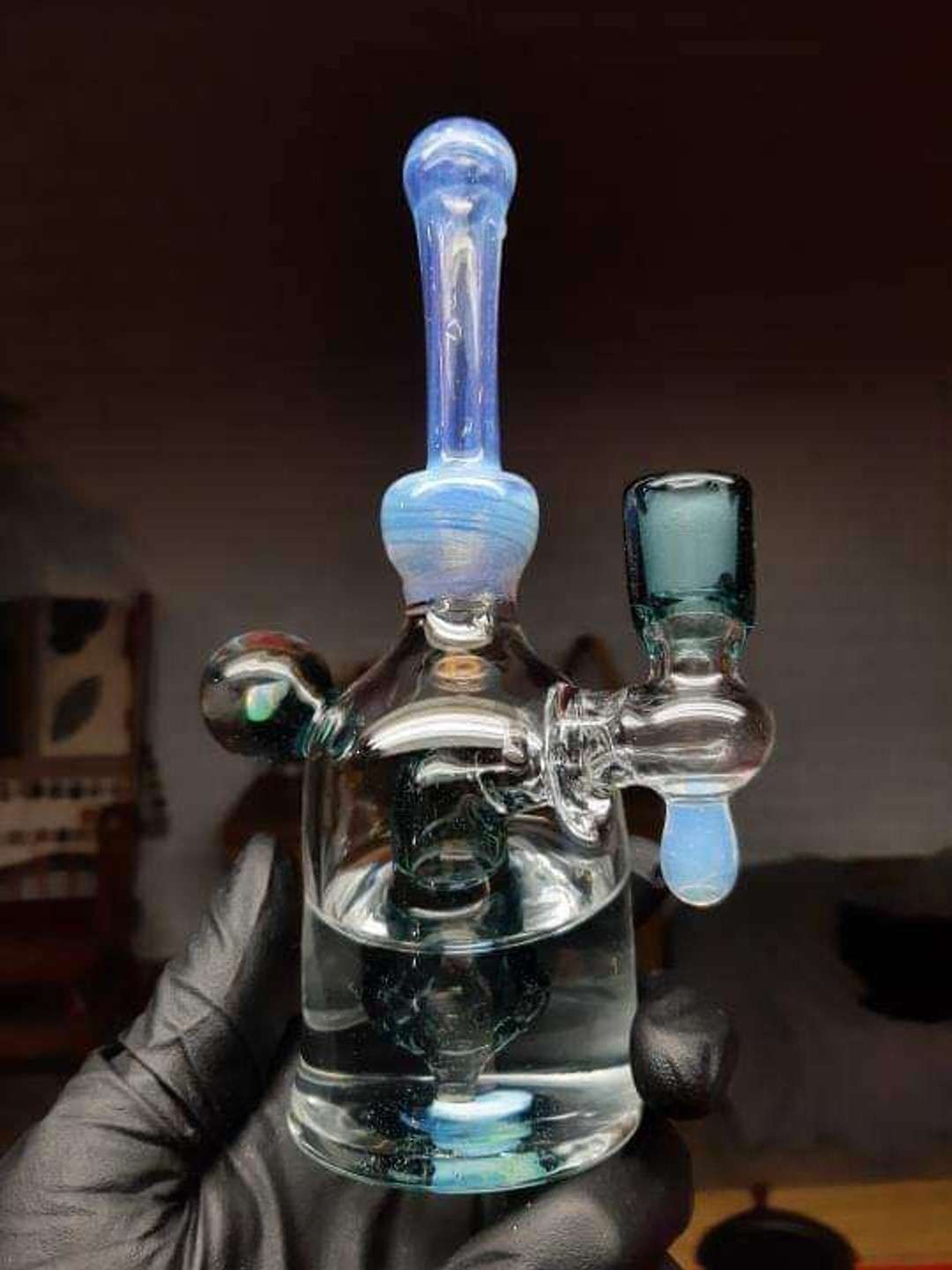 10mm 90 degree 3 hole with crushed opal rig -1 of 1 by @mcg_glass image 0