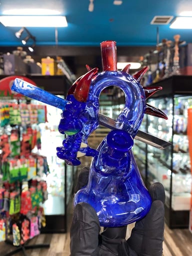 Preview pic of Tony Kazy Glass Dragon and Sword Blue 