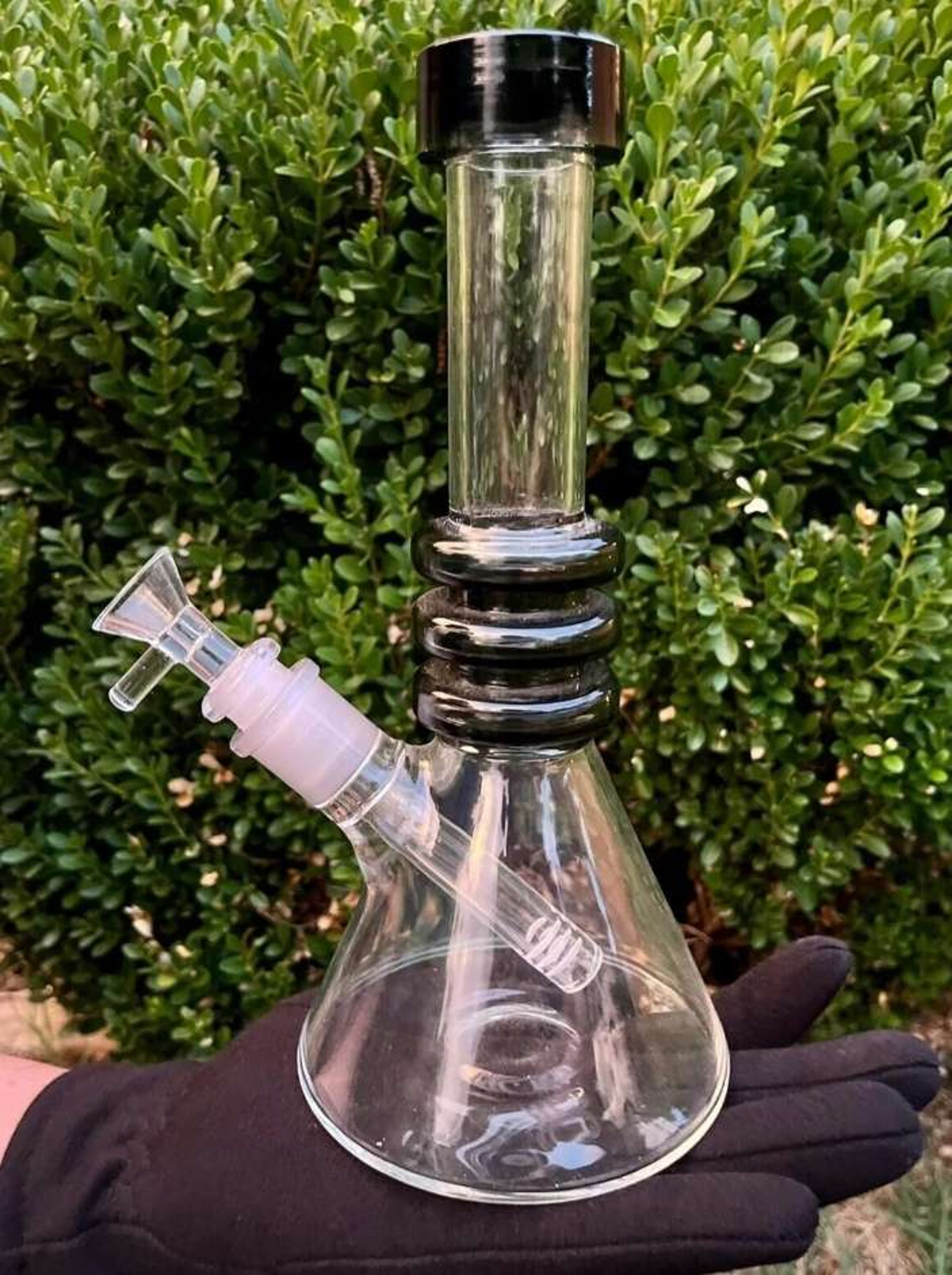 10 " Teal Black Thick Beaker Bong Glass Bong Water Pipe image 0
