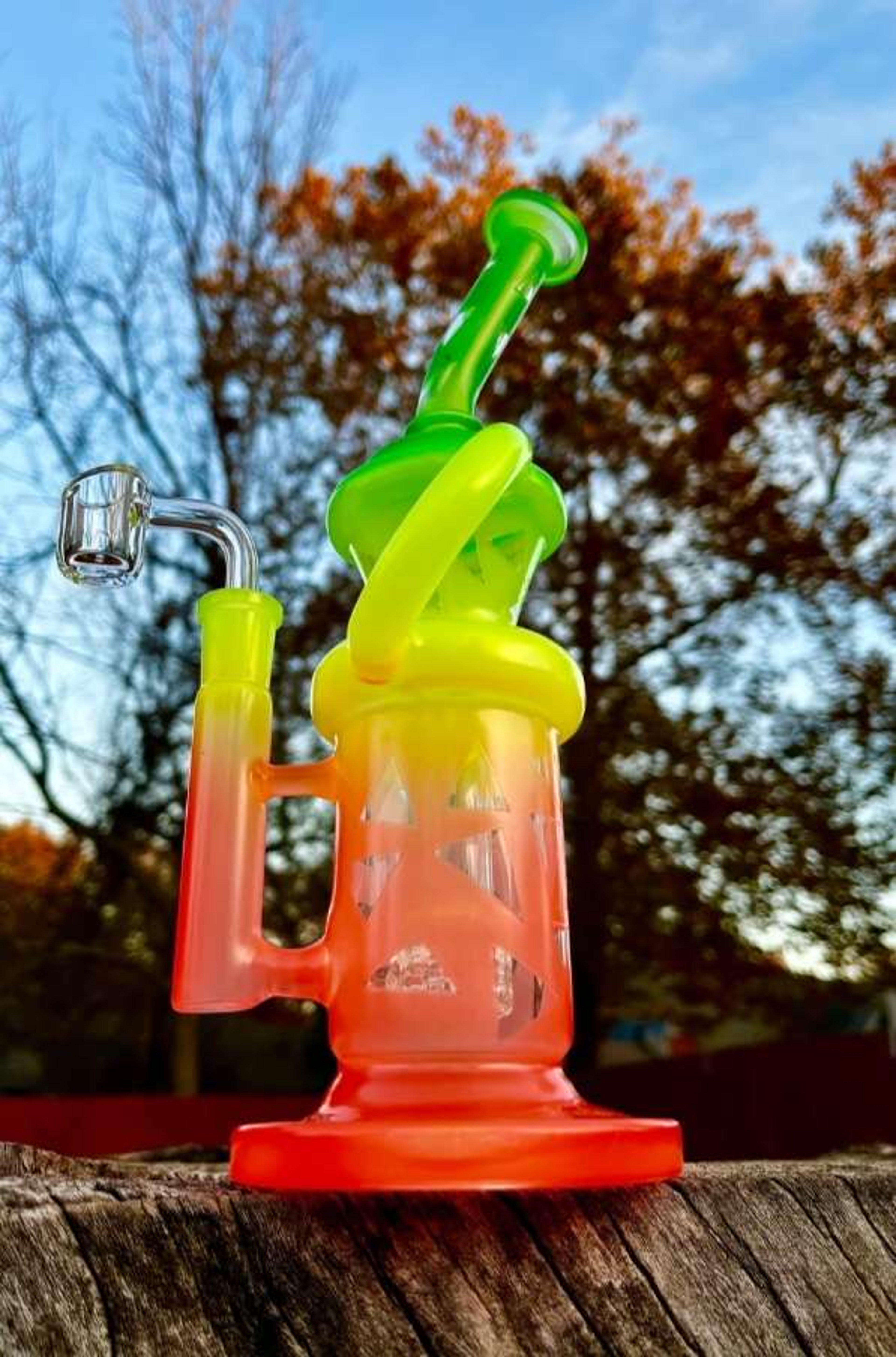 10" Rasta Rainbow Recycler Beaker Dab Rig Or Bong
image 0