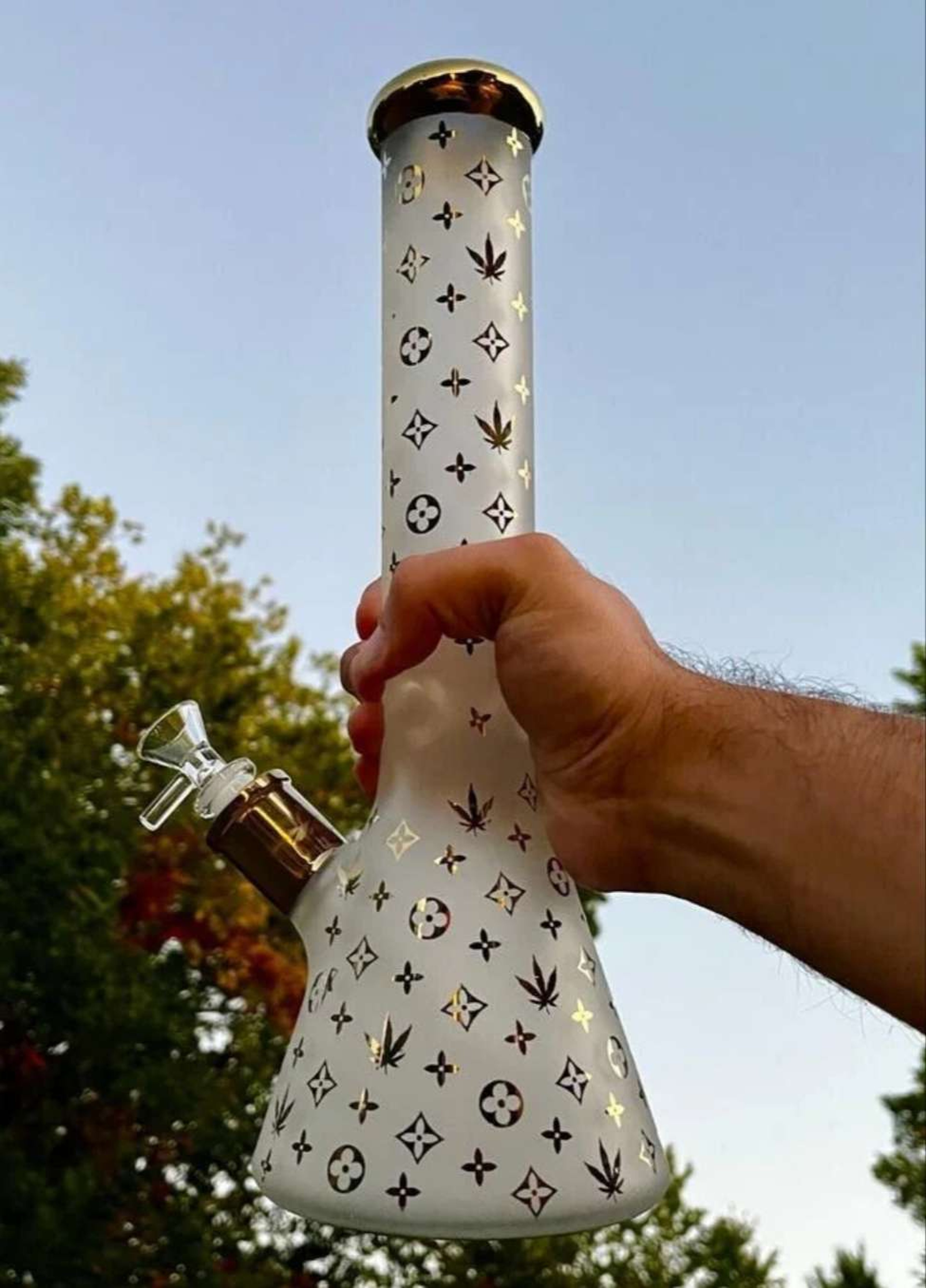 14"LV Style Rainbow Color Honey Bee Beaker Ice Bong
image 0