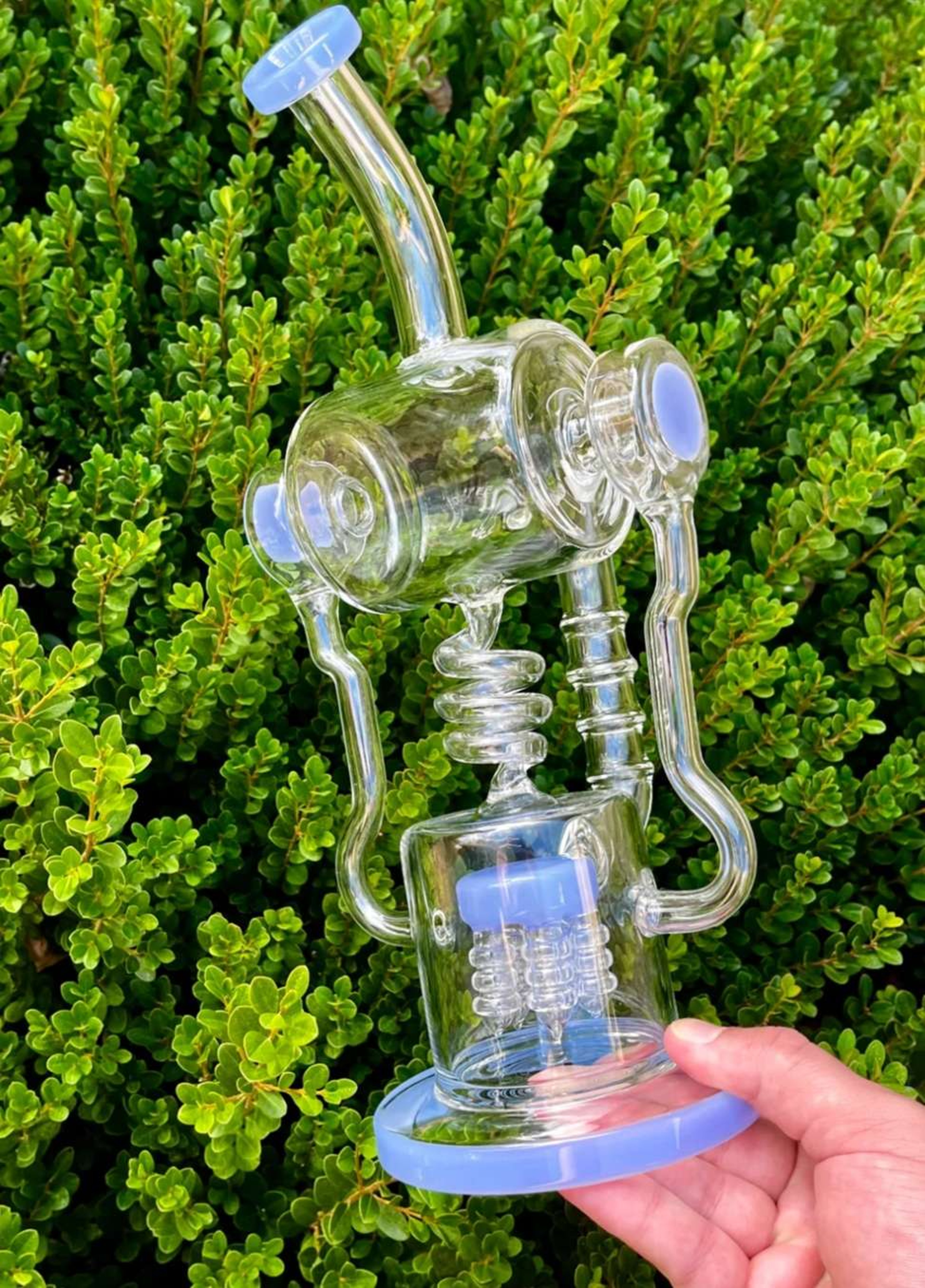 13.3" Inch VORTEX HELIX BONG Recycler TWISTED Style Glass Dabbing Water Bong
image 0