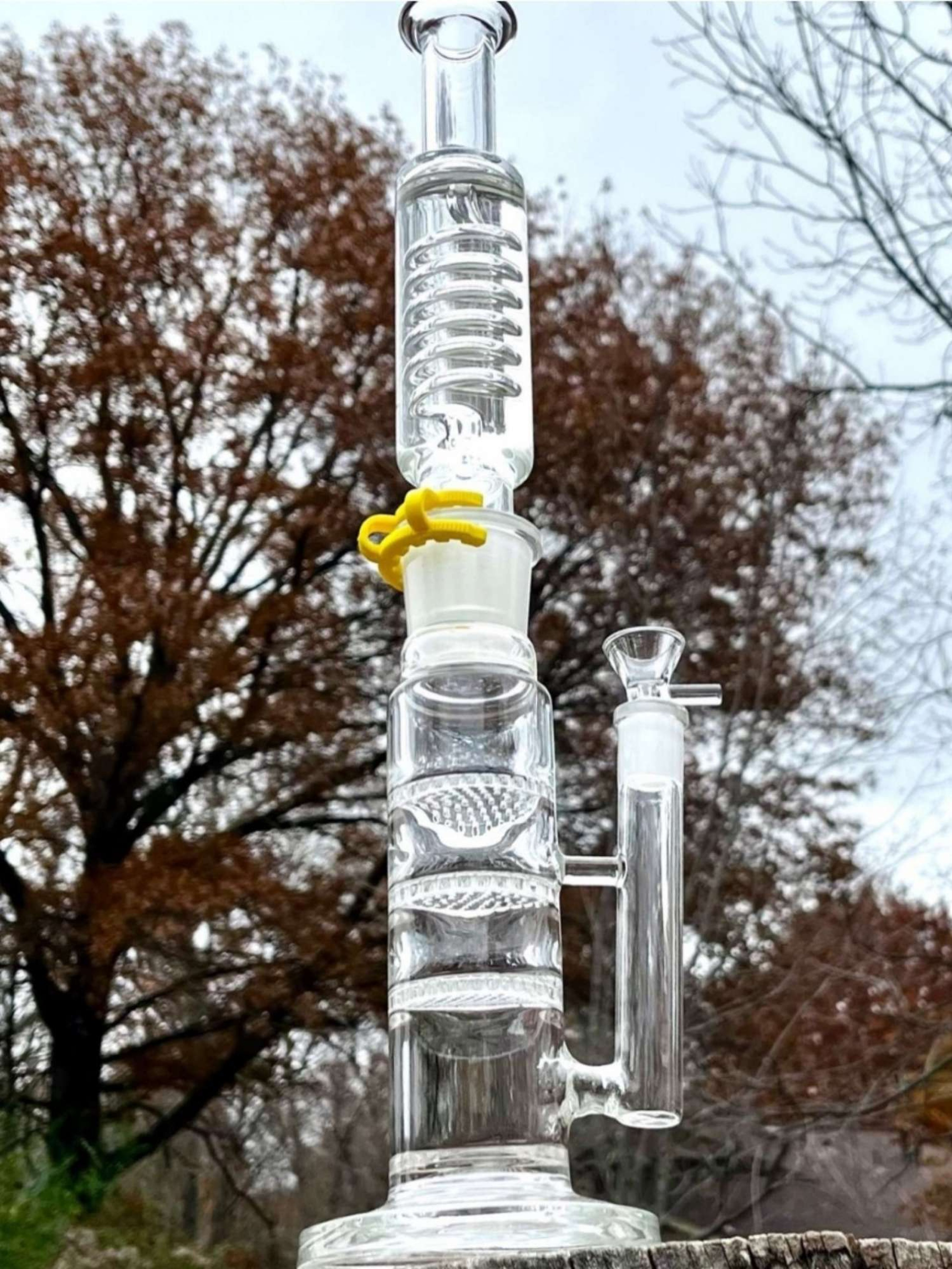 Freezable Coil Bong Double with 5 free screens. image 0