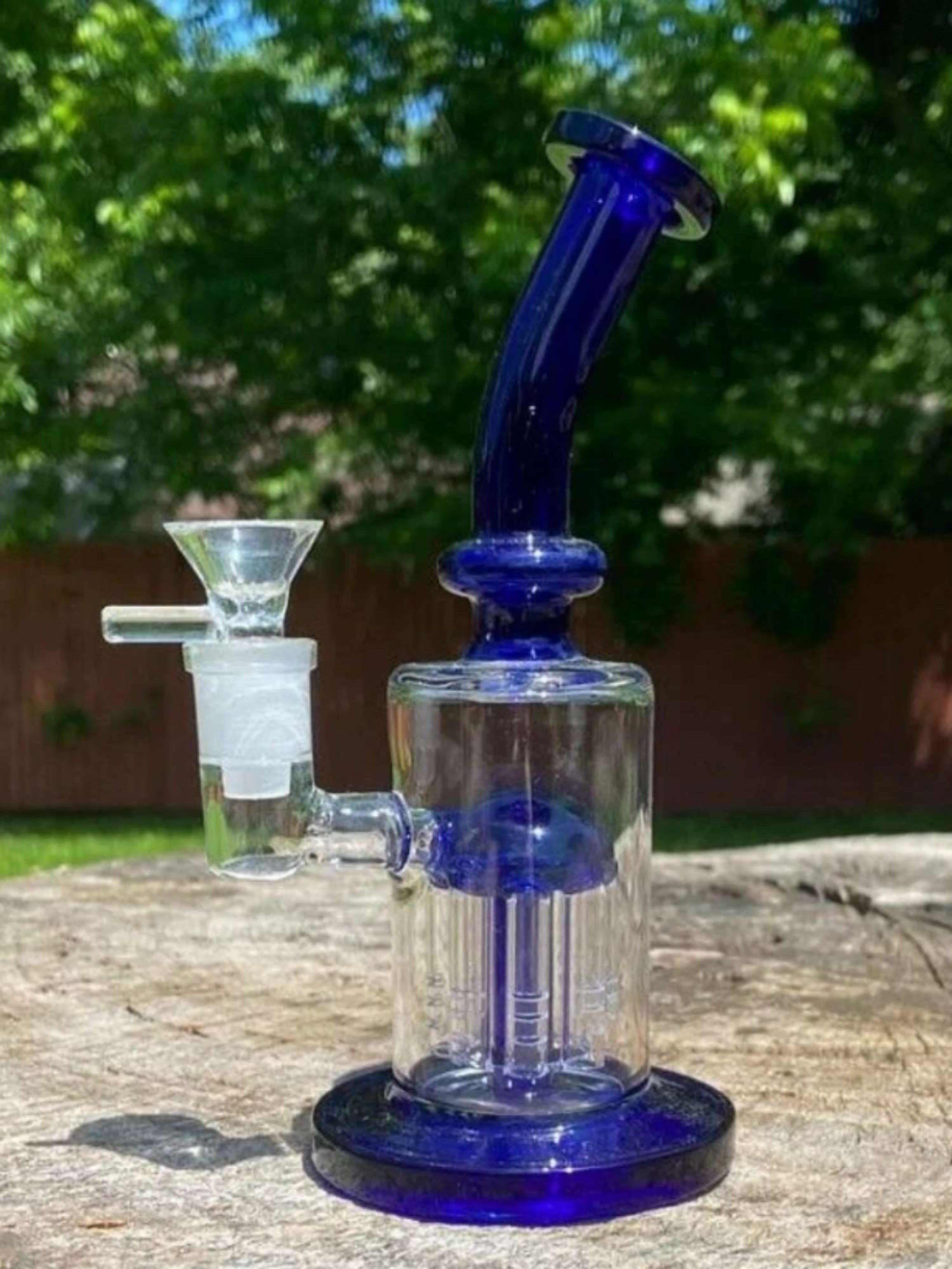 7" Blue 4-Arm Percolator Water Pipe Bong/ Dab Rig
image 0