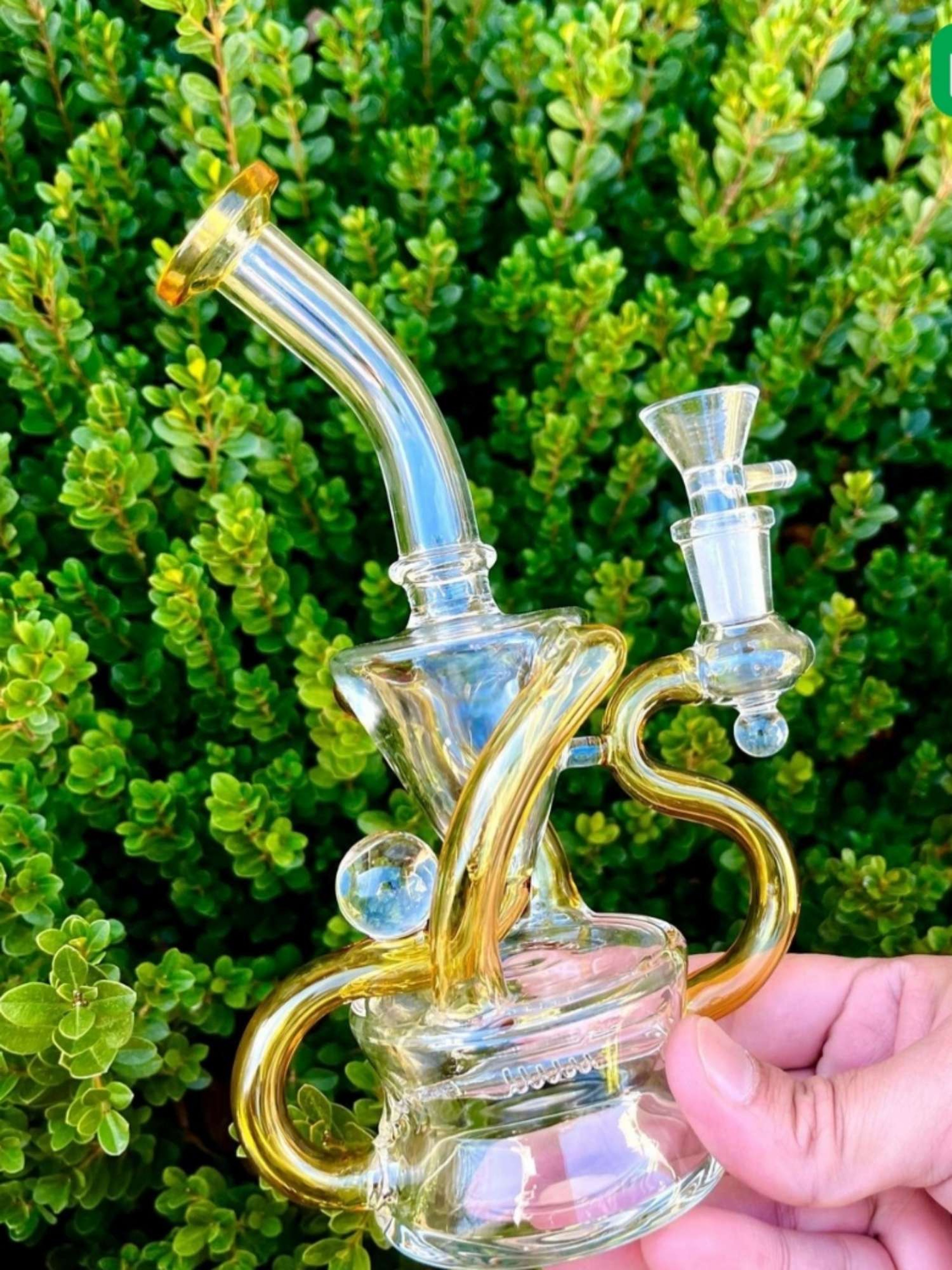 Preview pic of 8" Yellow Recycle Dab Rig 