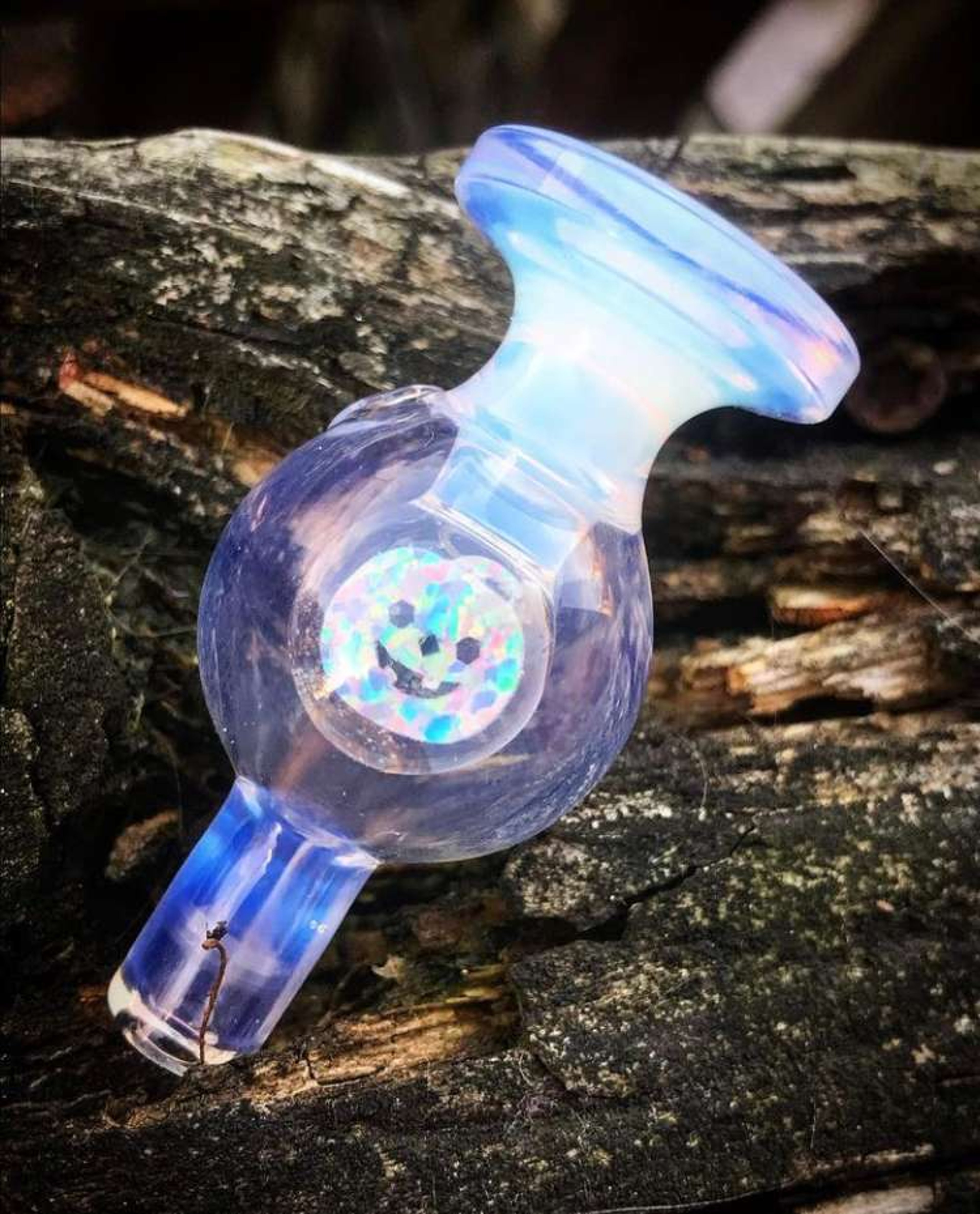Moonstone pumpkin opal bubble cap by @soupglass image 0