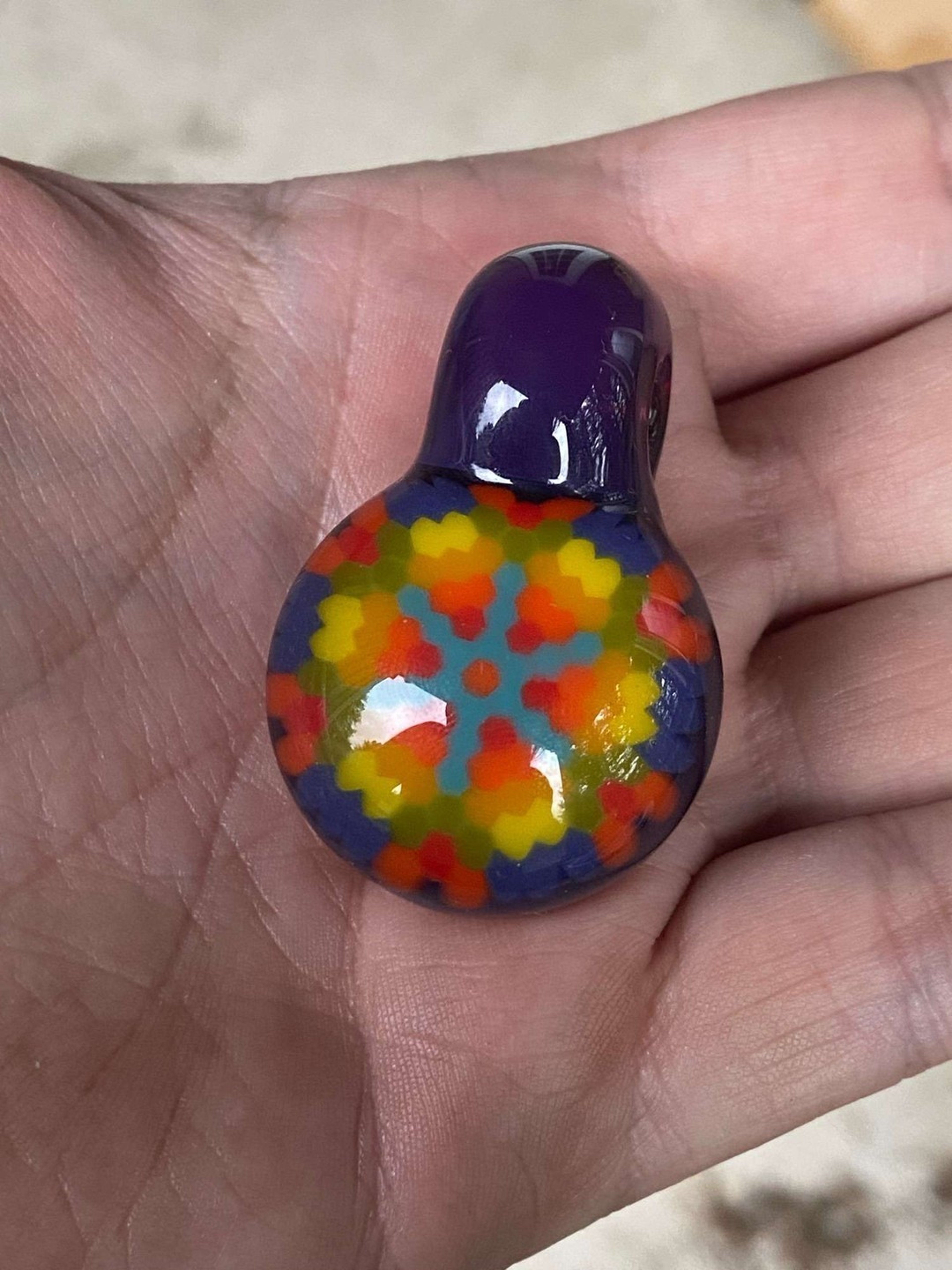 Certo Large Royal Jelly Rainbow Murrini Pendant image 0