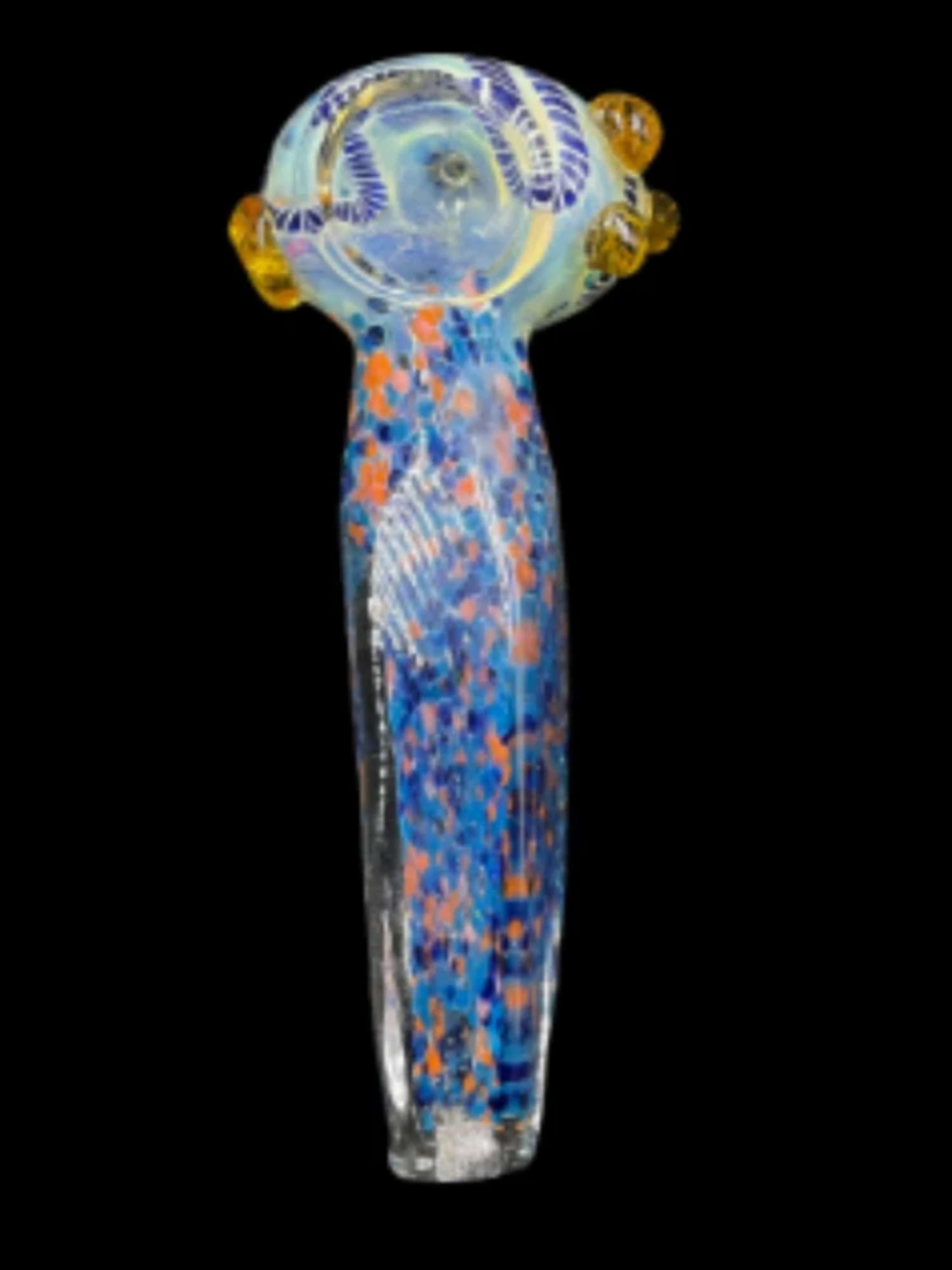 4.2" Tobacco Smoking Pipe Bowl Heavy Square Style Glass Hand Pipe
(Blue) image 0