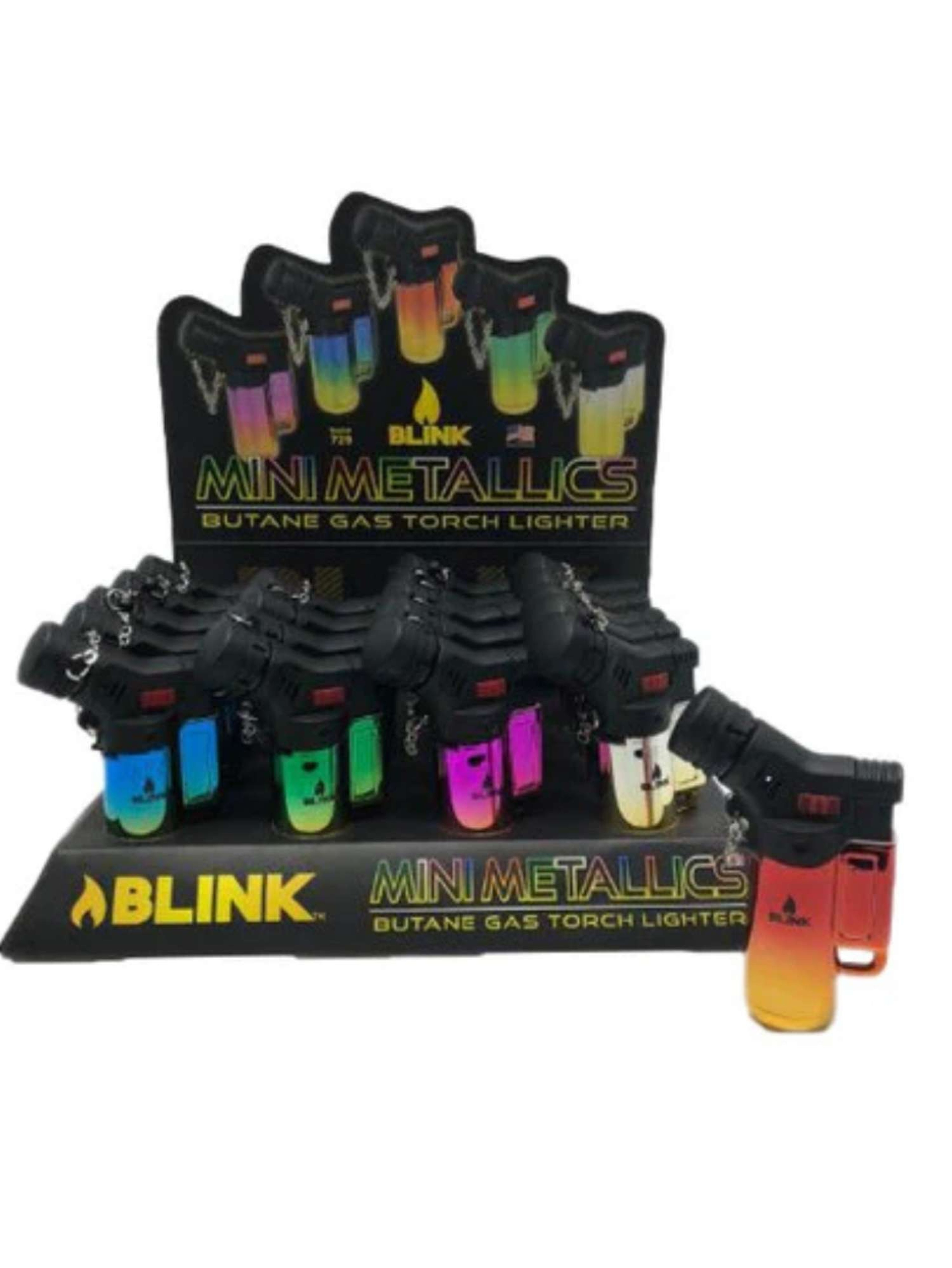 20 PCS Mini Multi Color REFILLABLE Blink® Torch BUTANE Lighter DUAL Flame ADJUSTABLE Lighter
image 0