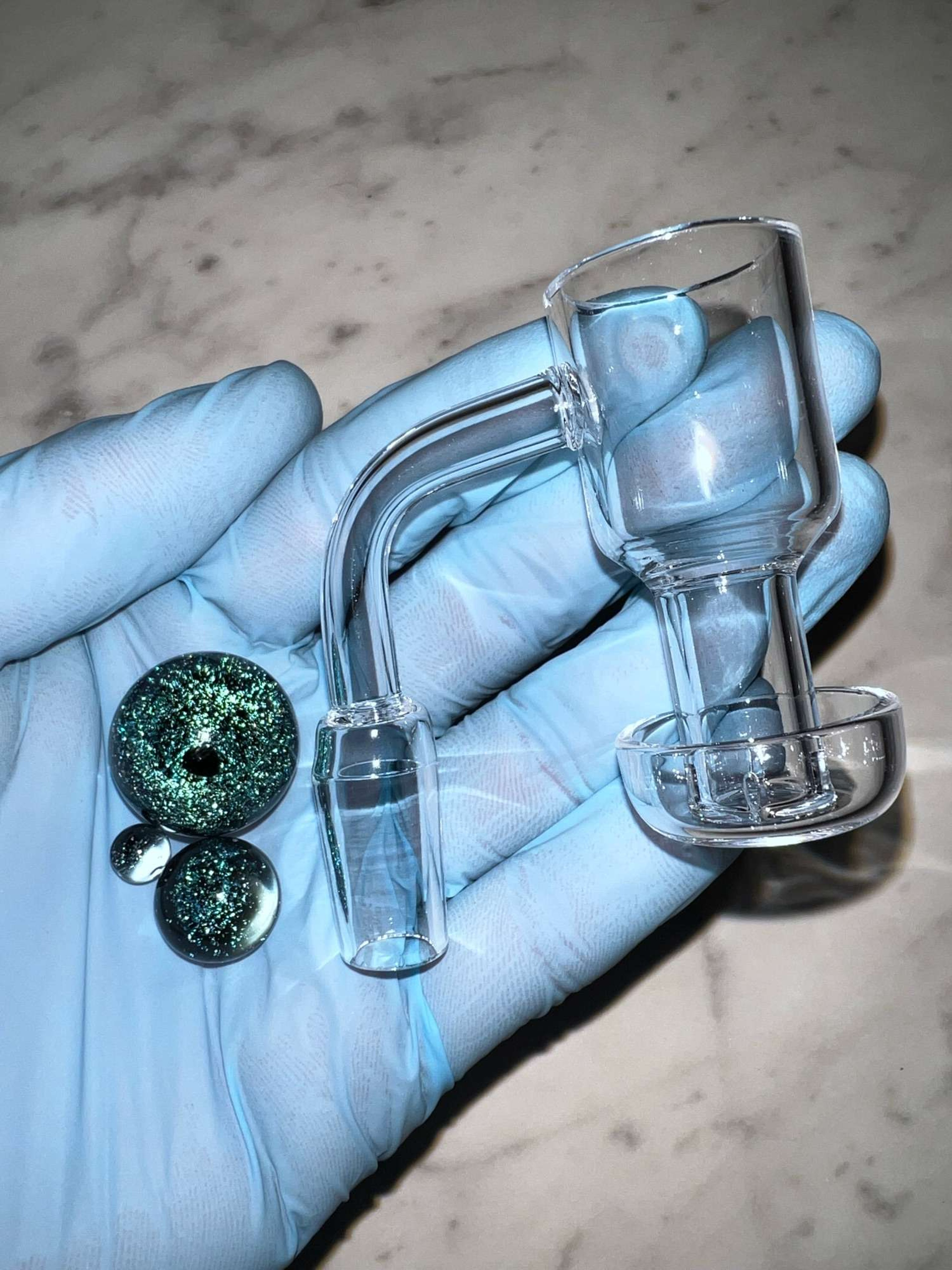 Preview pic of Terp Slurper w Blue/Green Dichro Marble Set