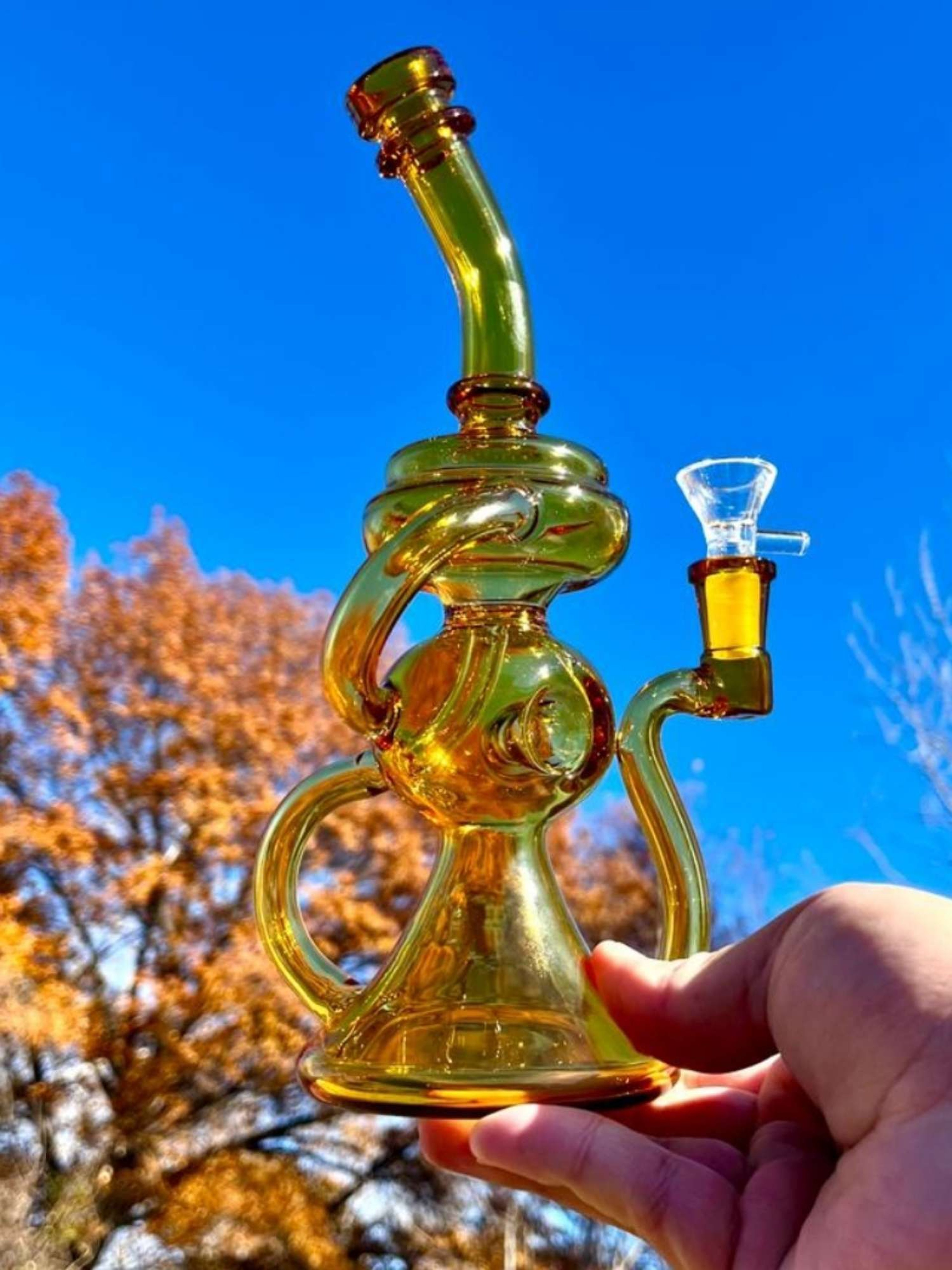 10" Yellow Klein Vortex Recycler Beaker Dab Rig Or Bong
image 0