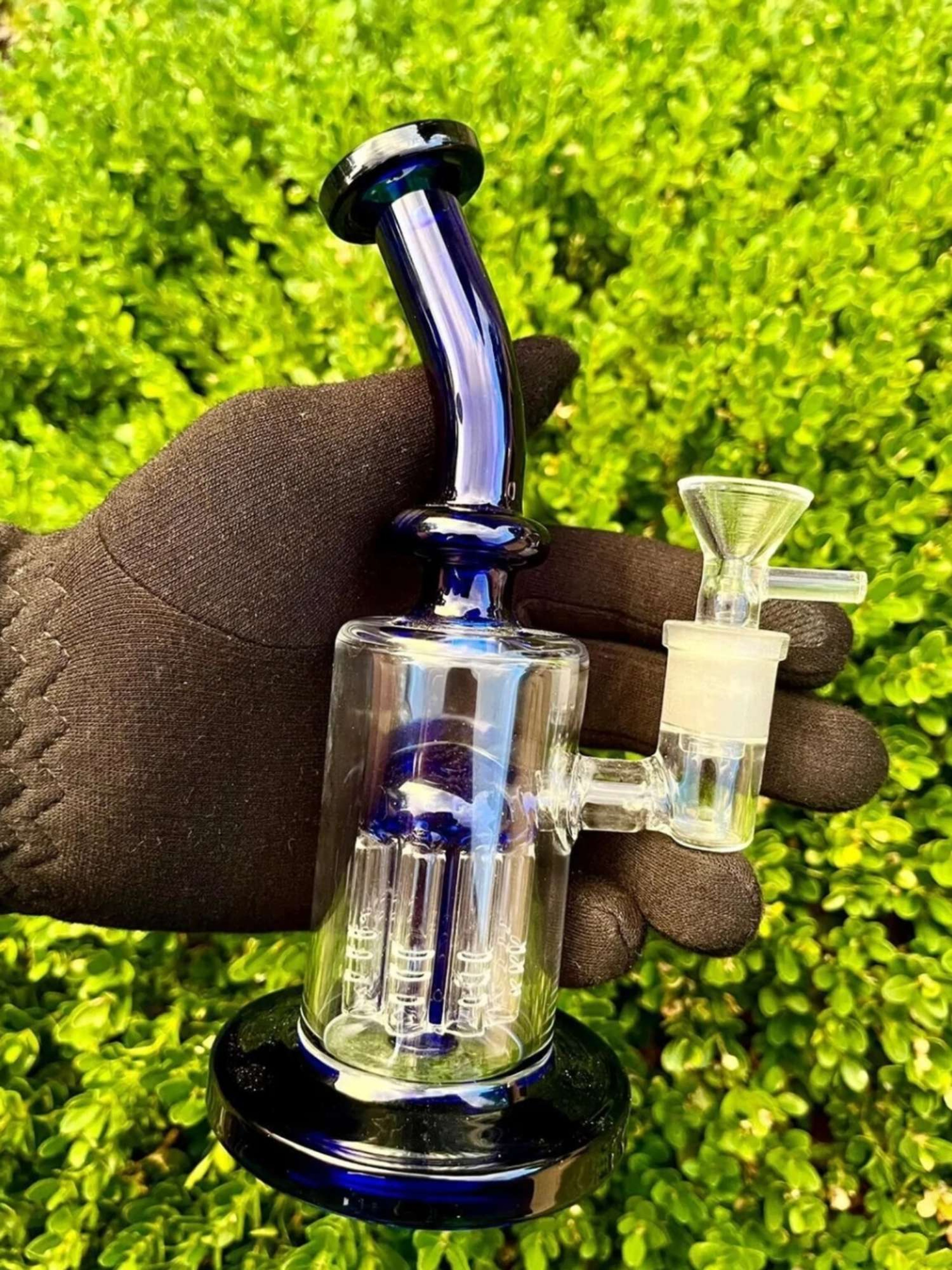 7" Blue 4-Arm Percolator Water Pipe Bong/ Dab Rig
image 0