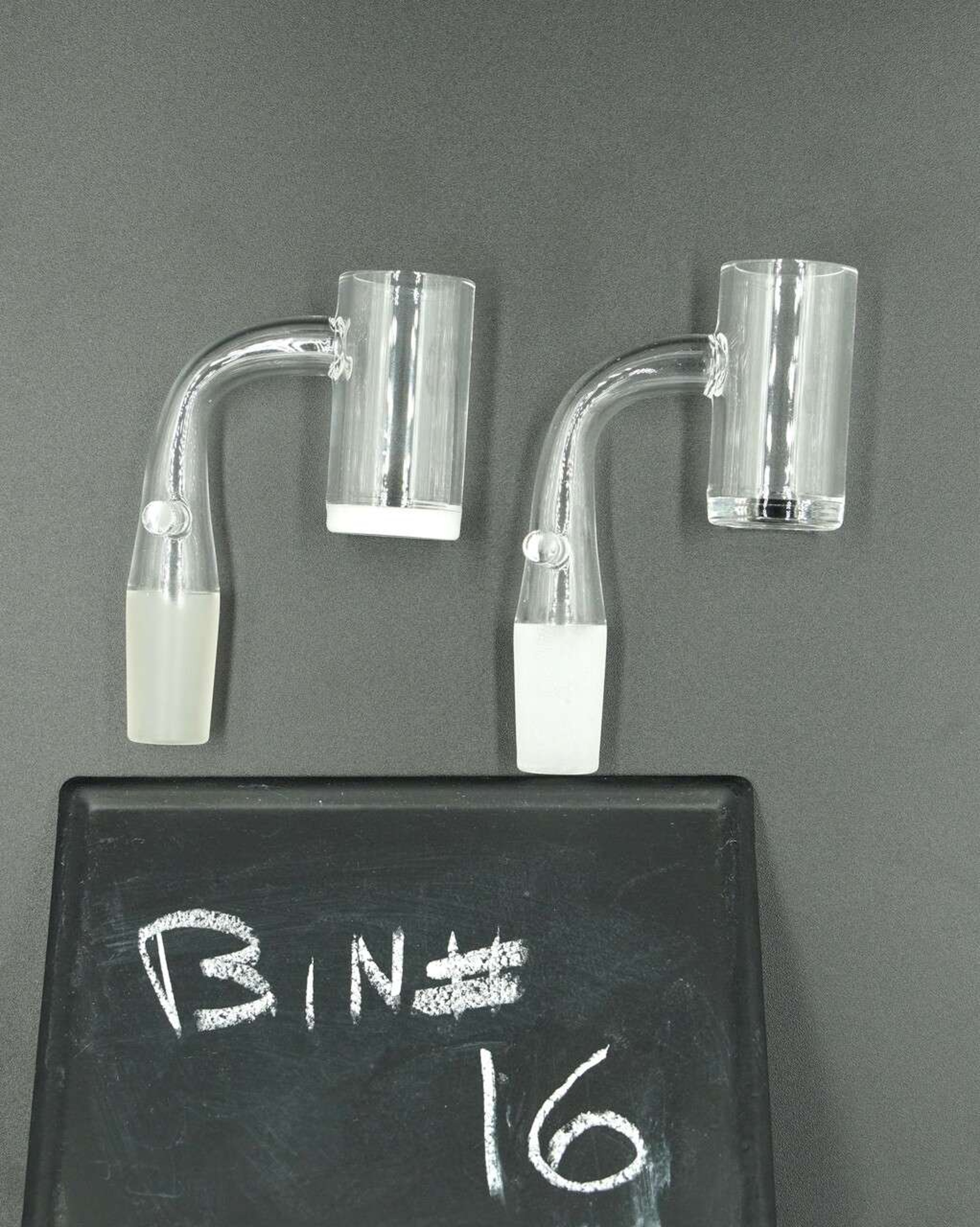 Two 14mm Male Bangers with post to support an enail.
One Opaque Bottom and One Clear.
Bucket Hight - 38mm
2mm Thick
16mm Inner Diameter
20mm Outer Diameter image 0