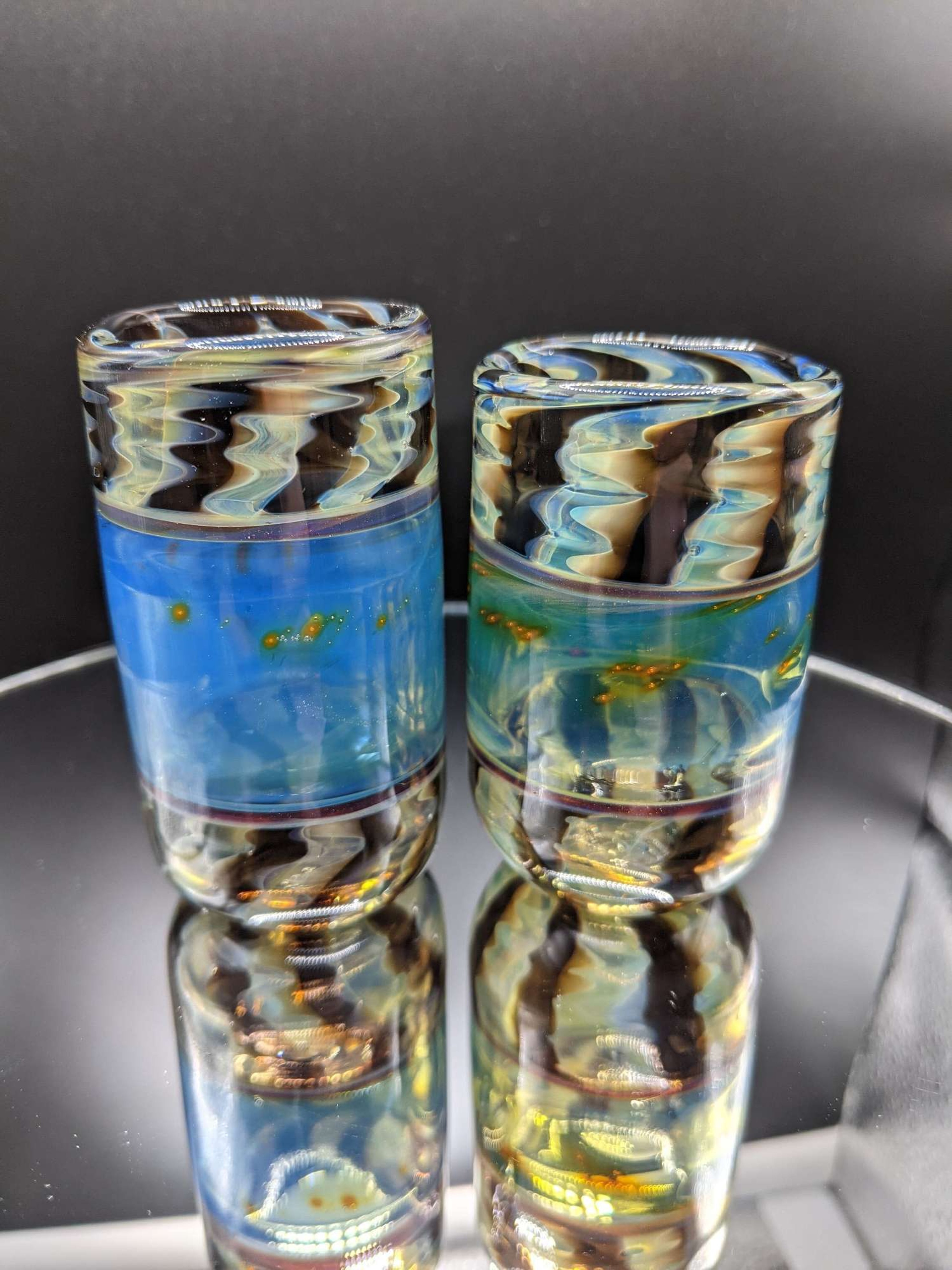 2 piece shot glass set 40ml silver fumed image 0