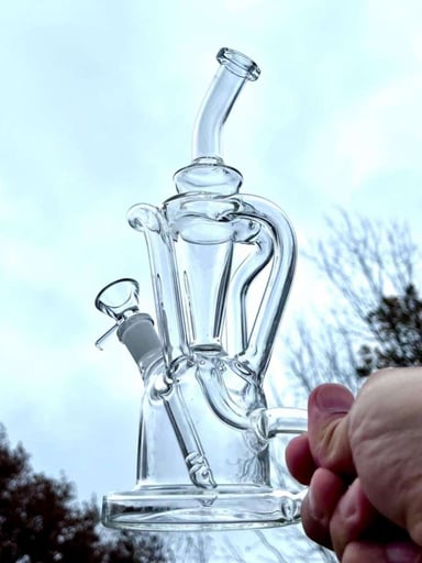 Preview pic of 5 Pcs 10" Clear Klein Vortex Recycler Beaker Dab Rig Or Bong 
