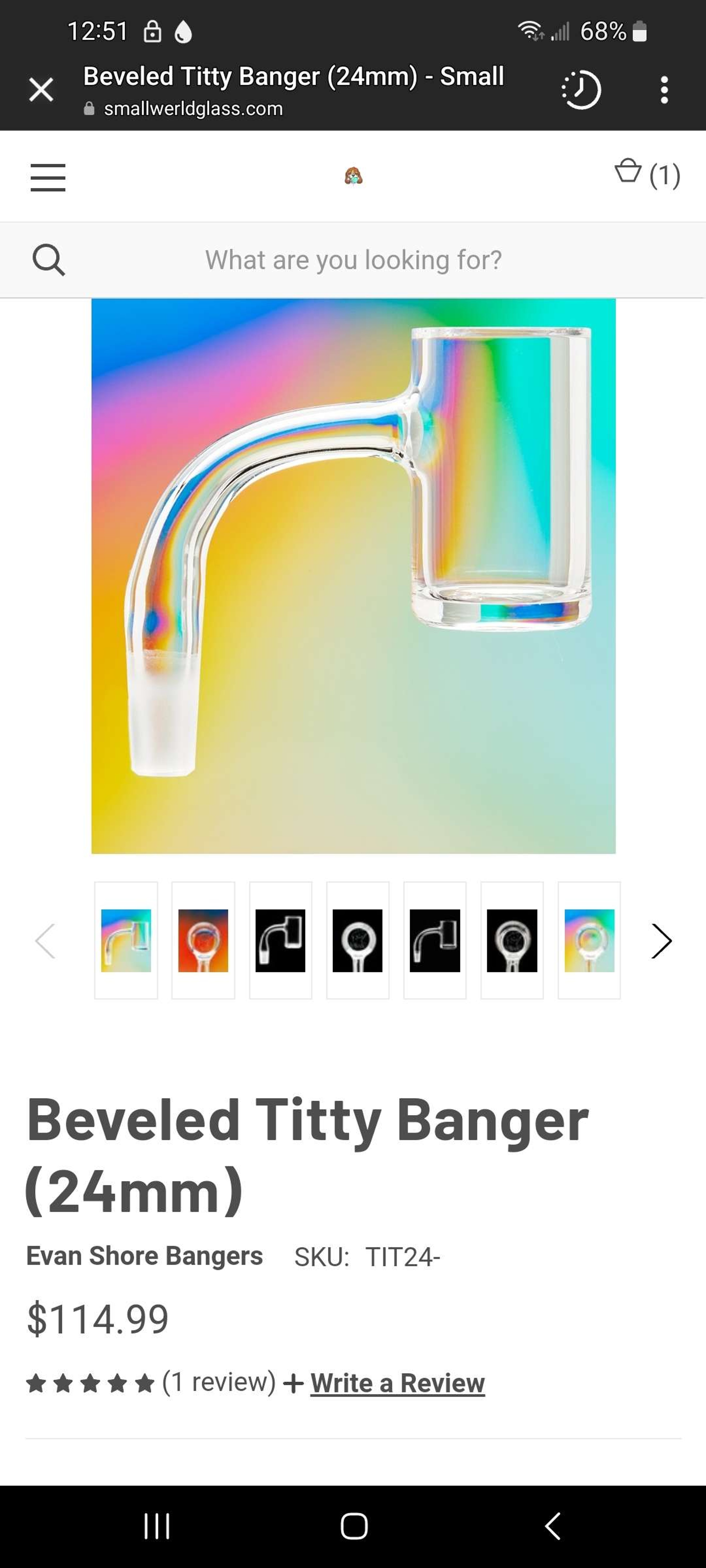 Preview pic of 
10mm/90 degree Evan shore titty banger  
