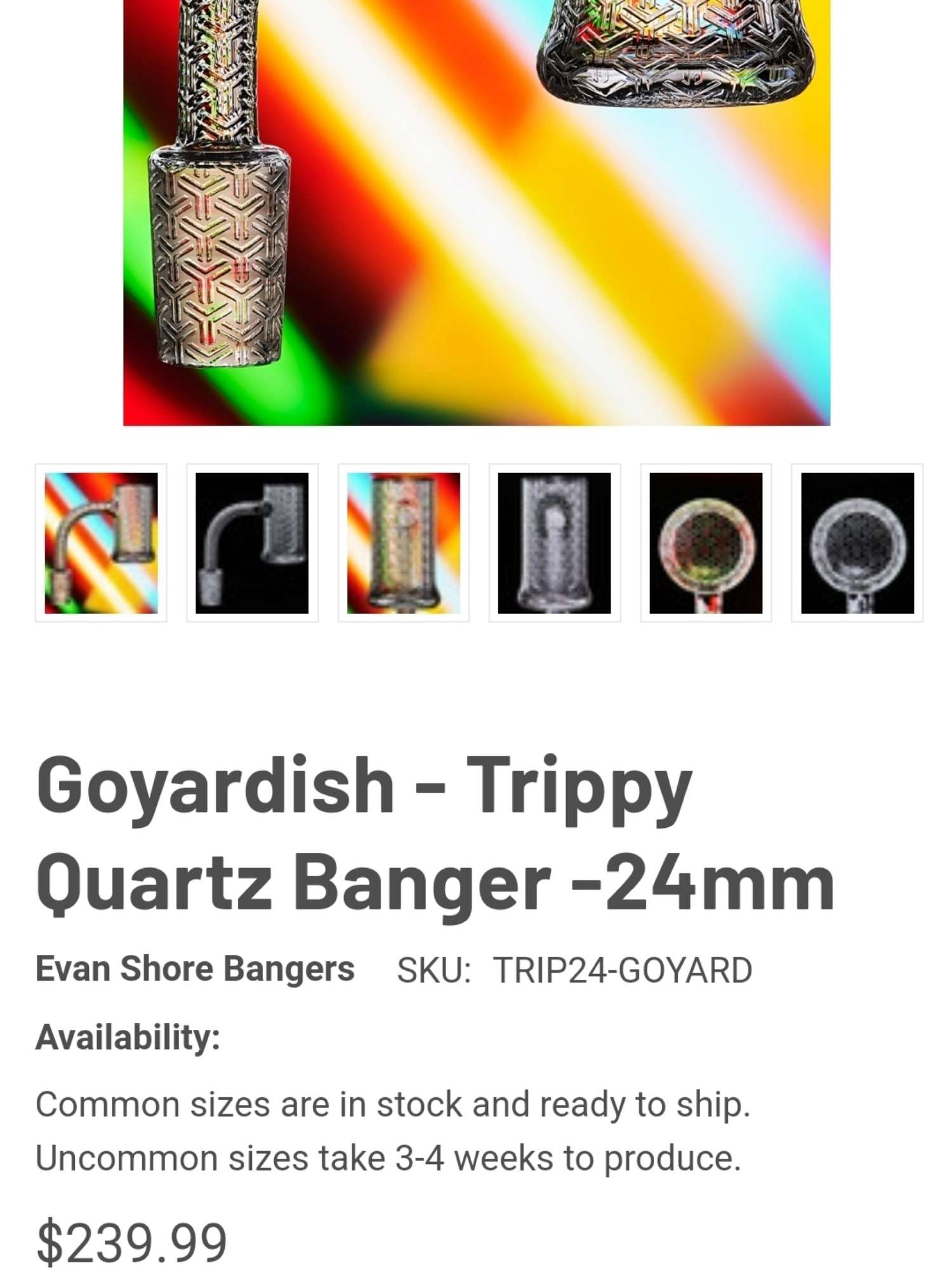 Preview pic of Evan shore Trippy quartz banger 