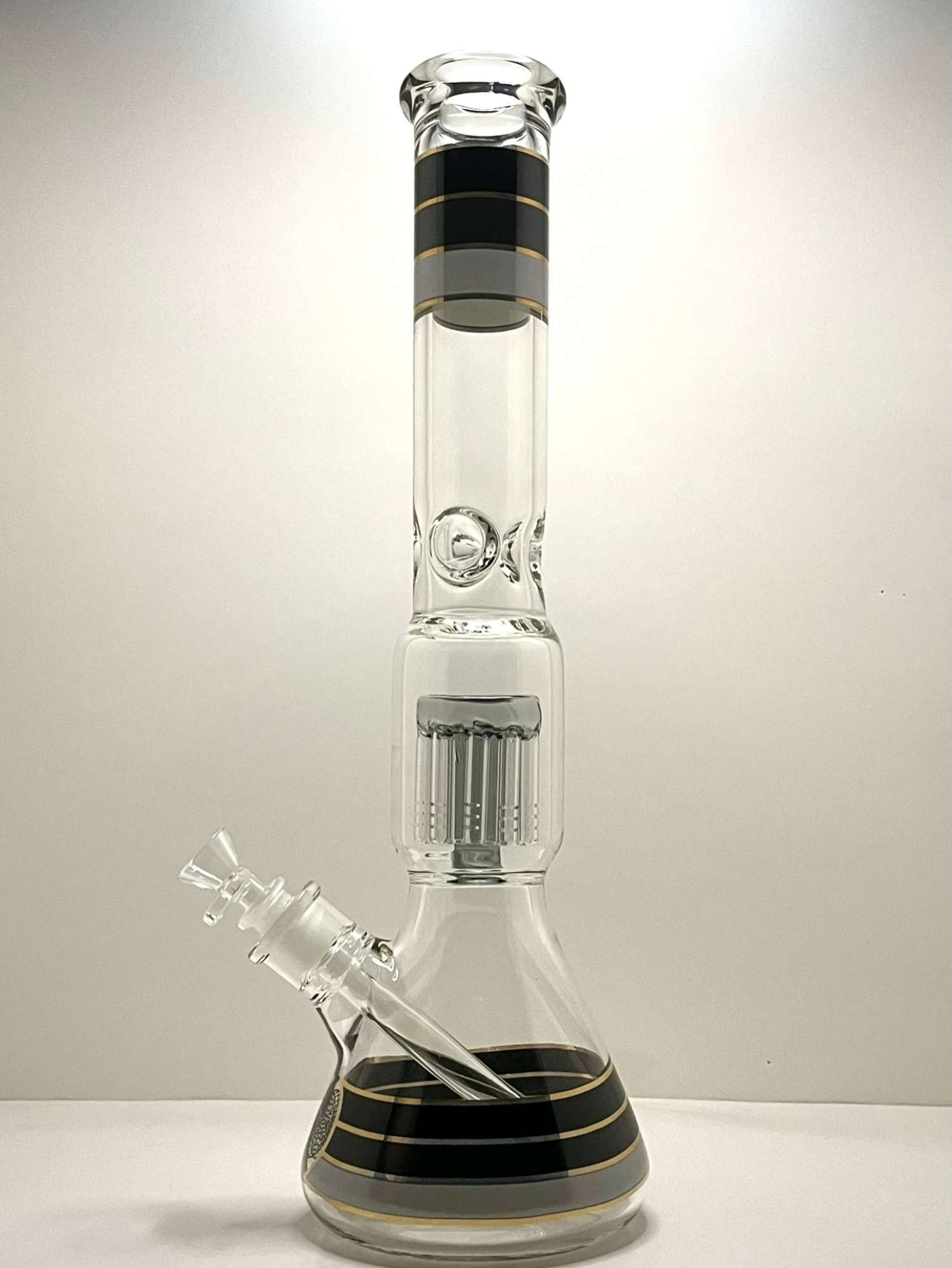 16 Inch Thick Glass Bong/Rig Trans Black image 0