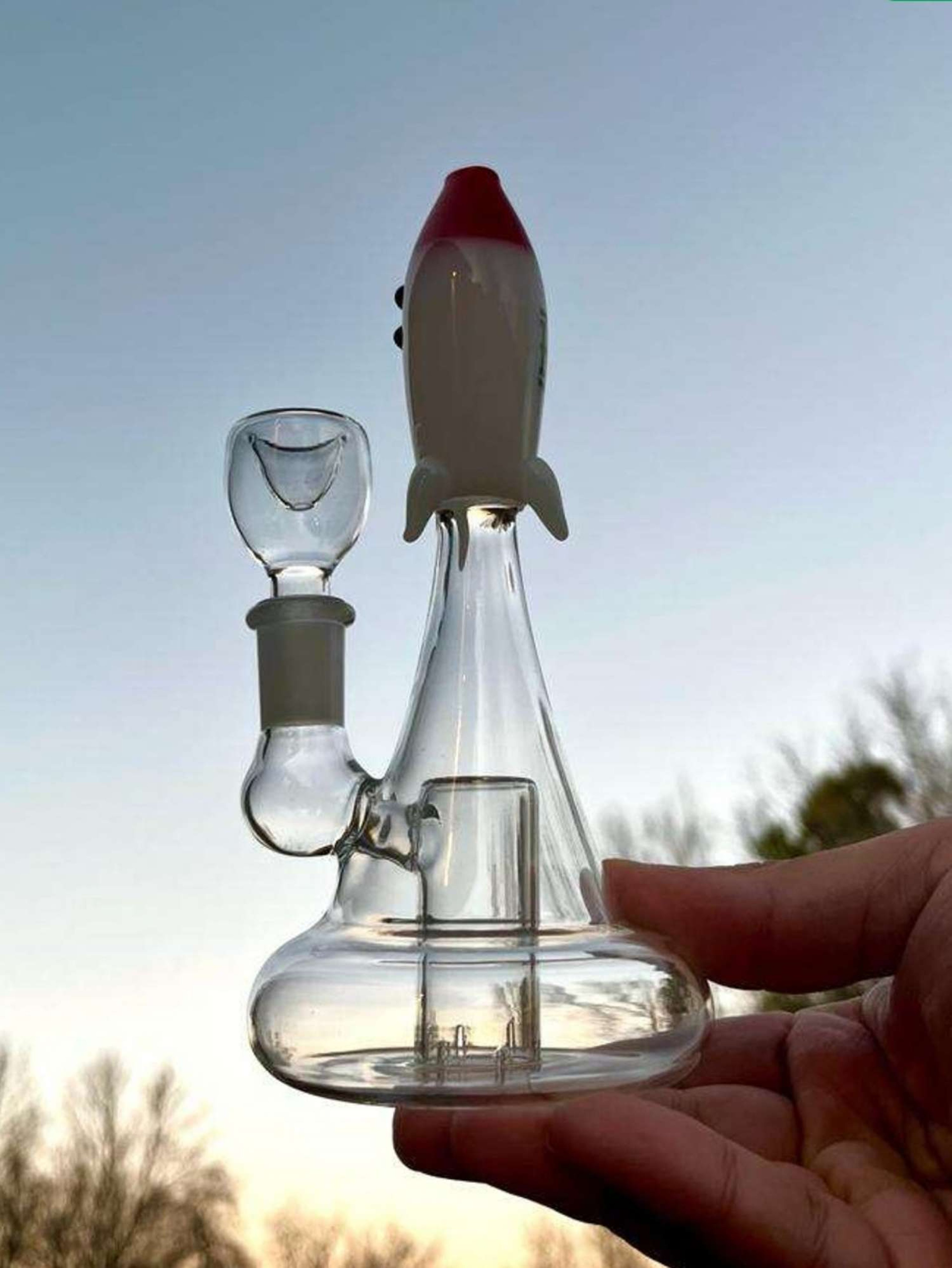 7" Rocket Hamper Glass Recycler Rig image 0