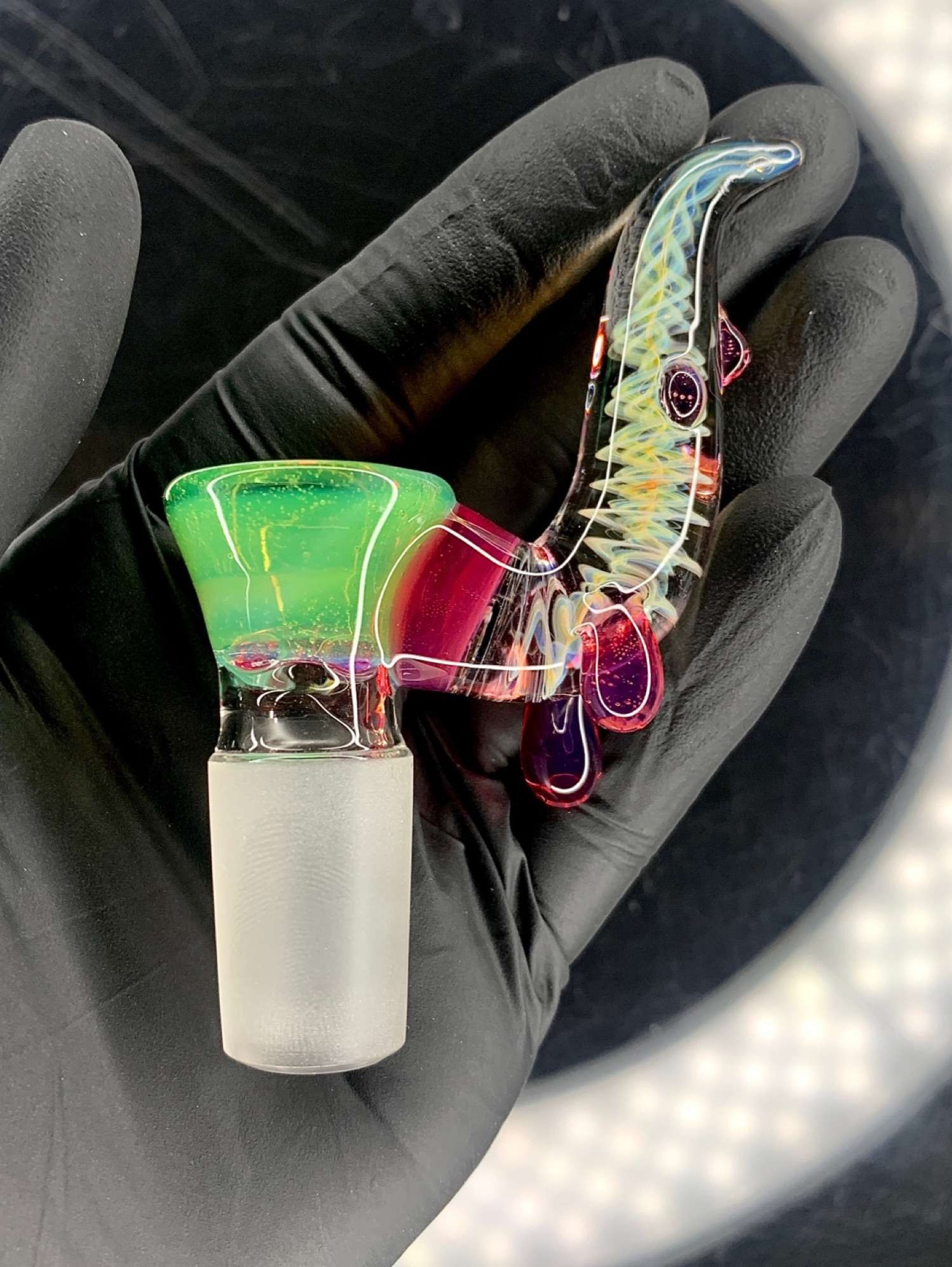 Sea slime/telemagenta 18mm drip horn slide image 0