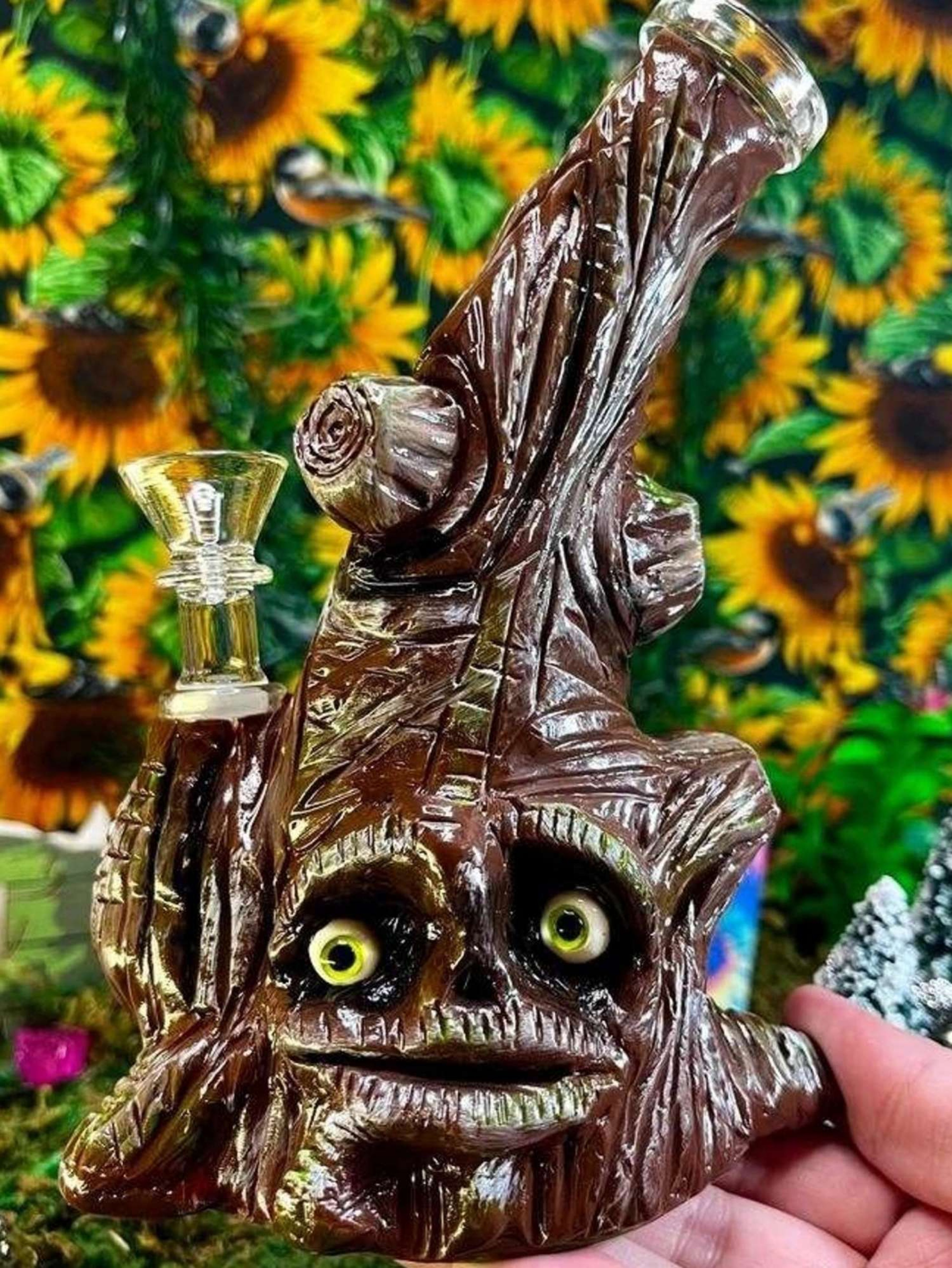7" Old Tree Brown Ceramic Glass Bong Rig image 0