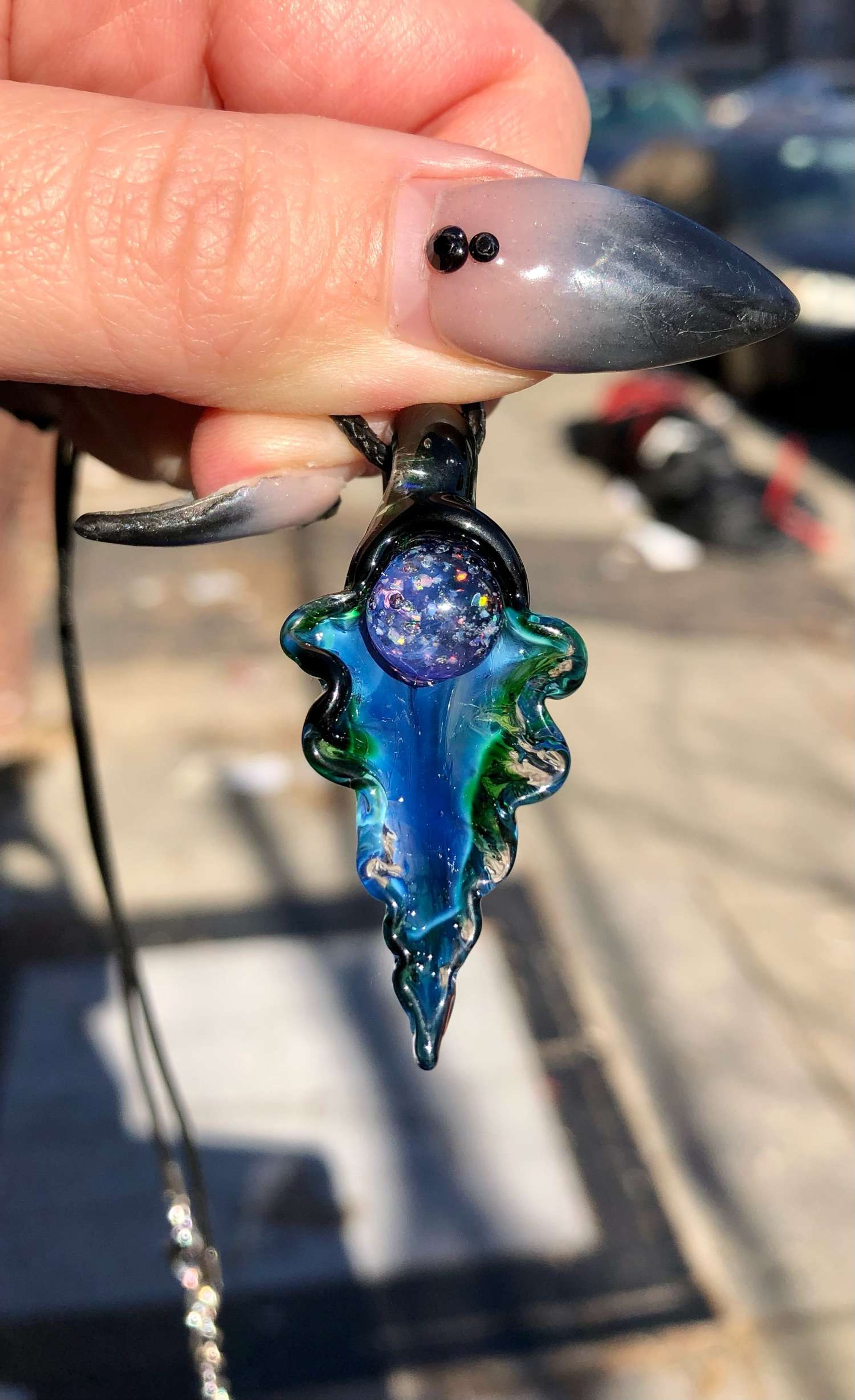 Preview pic of Pussy Pendy- Experimental Green w/crushed opal