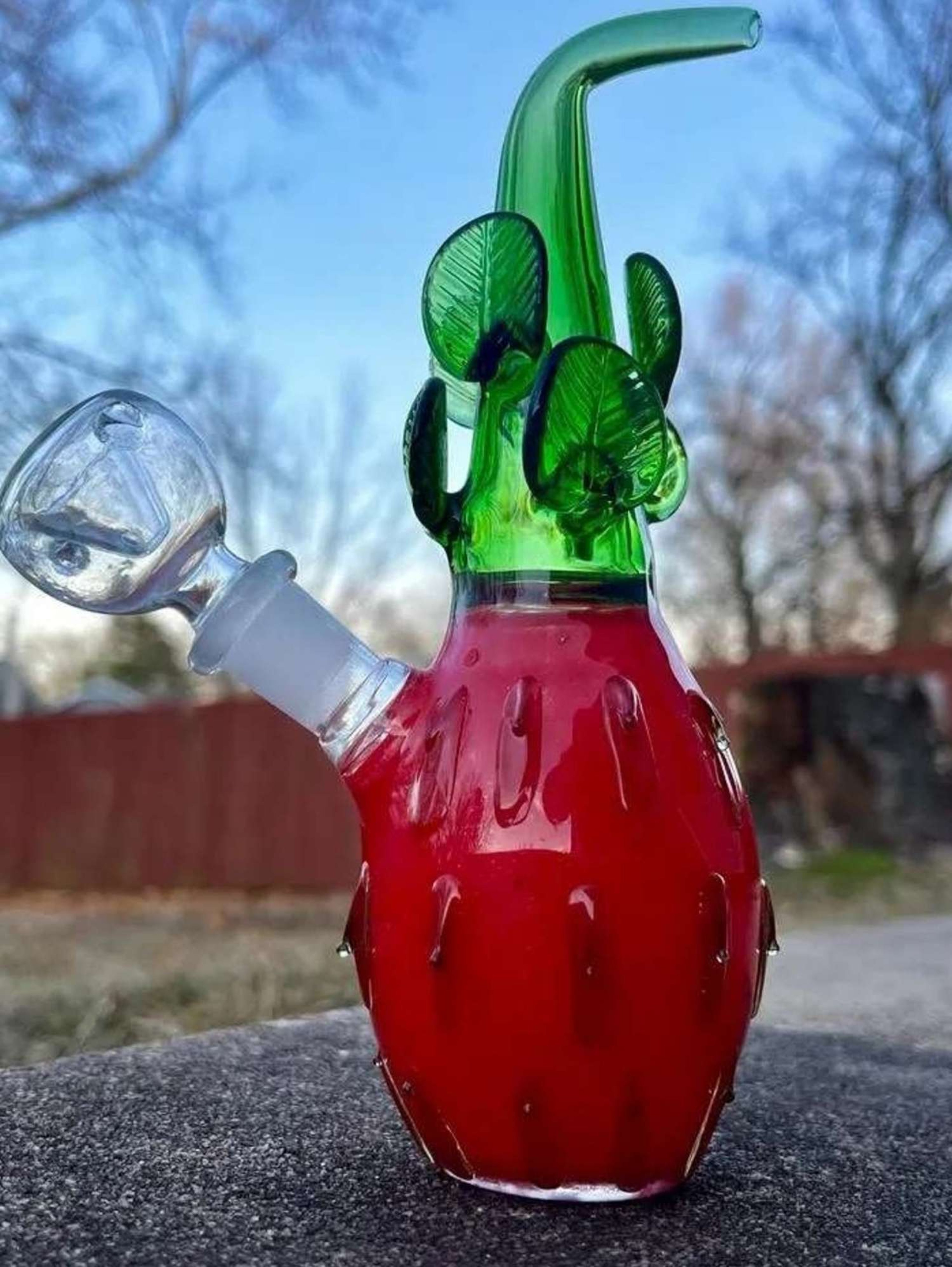 Preview pic of 6" Strawberry Glass Bong Rig