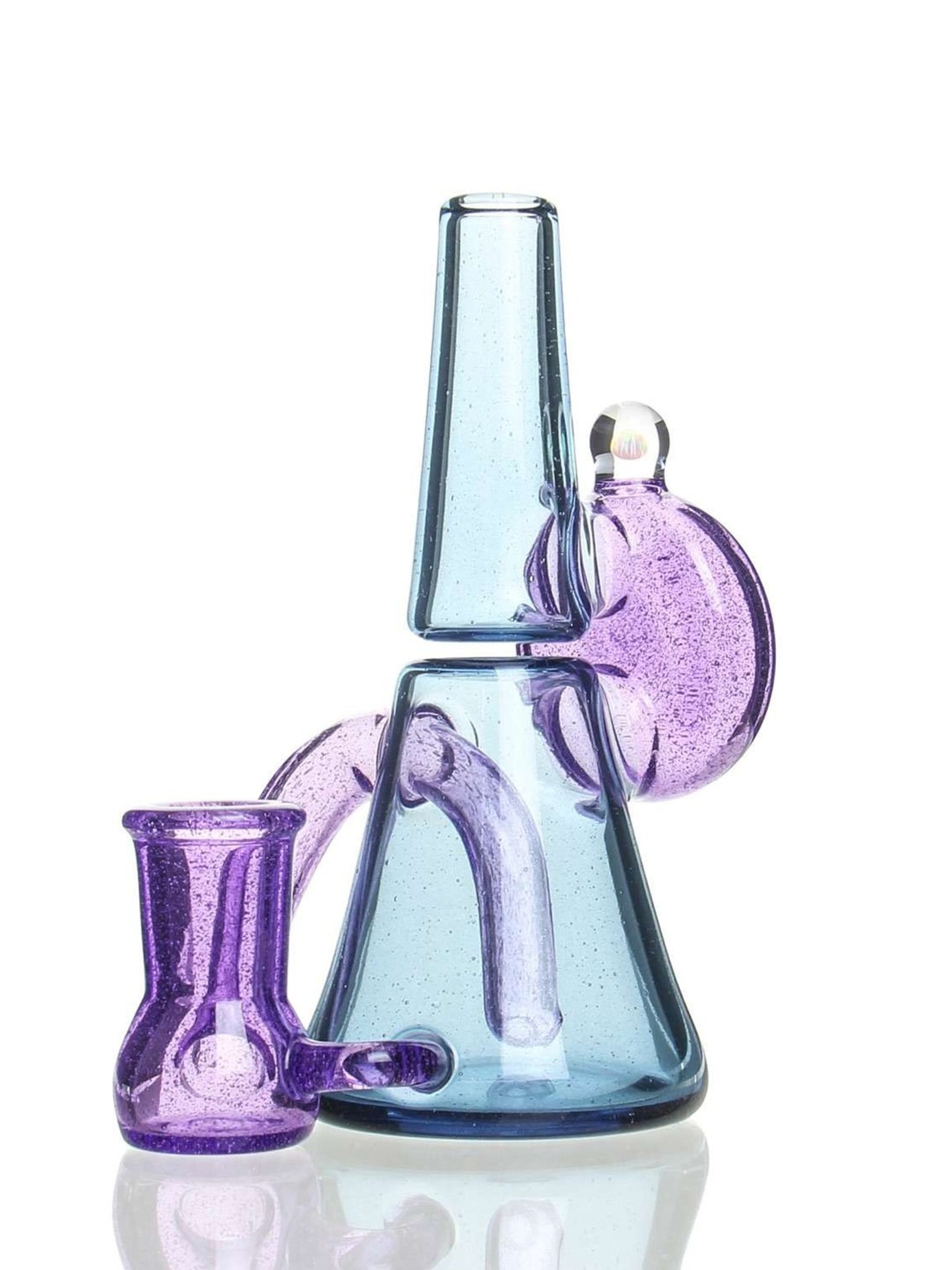 MeadeMade Glass - Beldar - Blue Stardust & Purple Lollipop image 0