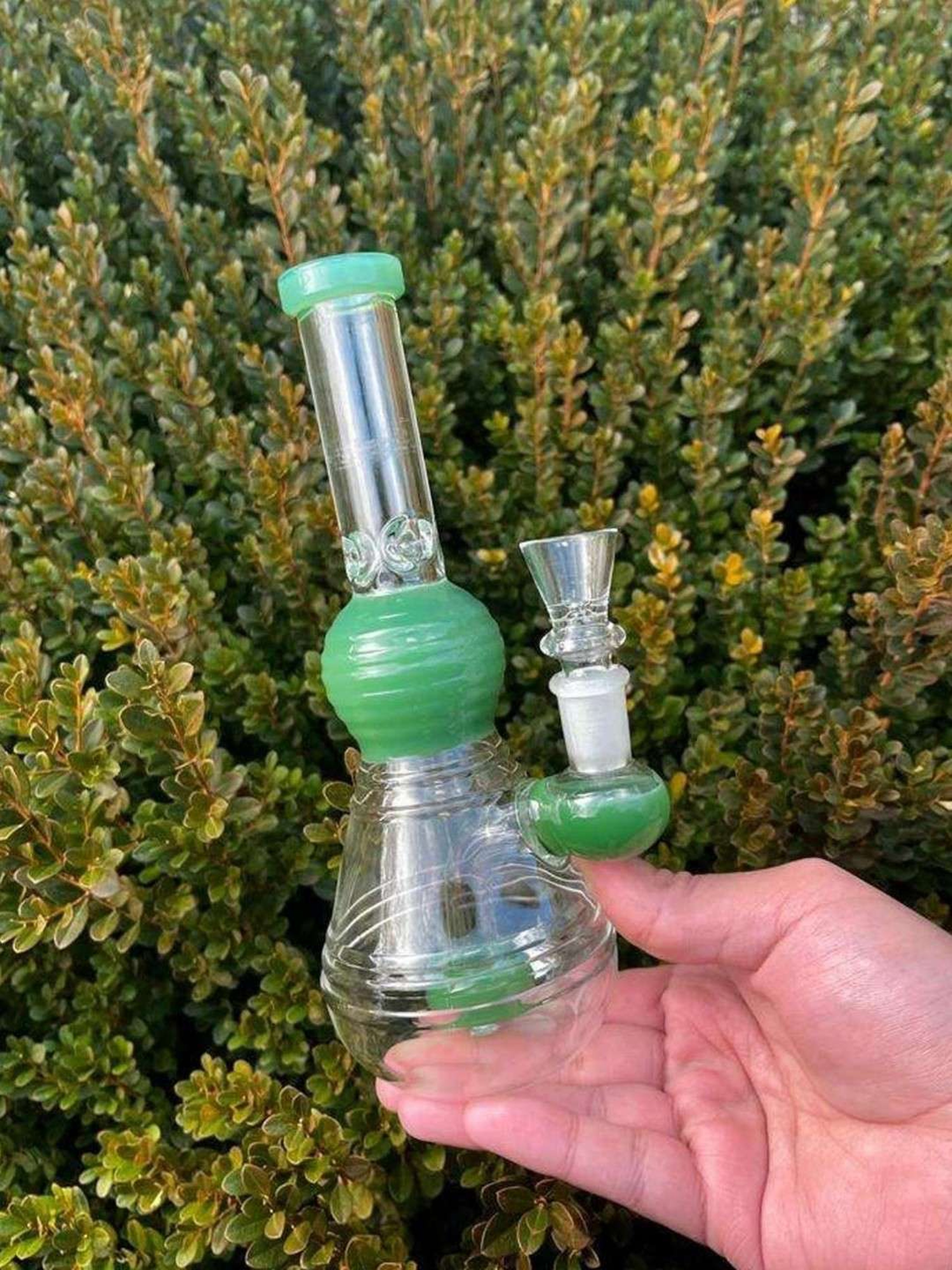 9" Glass 3-Pinch Perc Recycler Bong Rig image 0