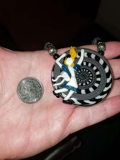 Preview pic of Jason Lee x Tara Roberts Art Staircase/Alice Collab Pendant and Overdosed Art Alice Painting