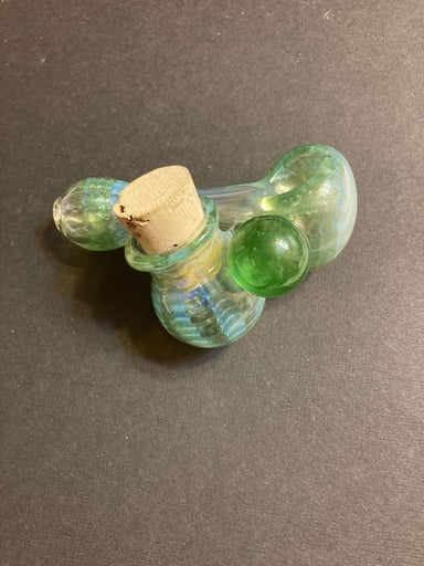 Preview pic of Unique Fumed Green Marble Glass and Jar