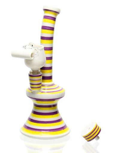 Preview pic of DCN Porcelain - Polished Mini Tube - Purple & Yellow