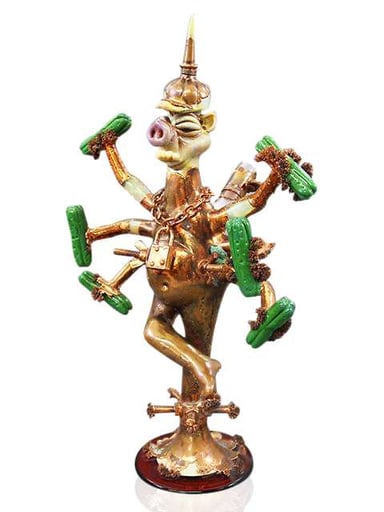 Preview pic of Elbo x JOP x Snic - Pig Ganesh Electroformed Bubbler