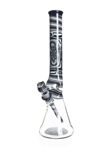 Preview pic of Ben Wilson - Custom Triple Donut Beaker - Black & White Dichro Wig Wag