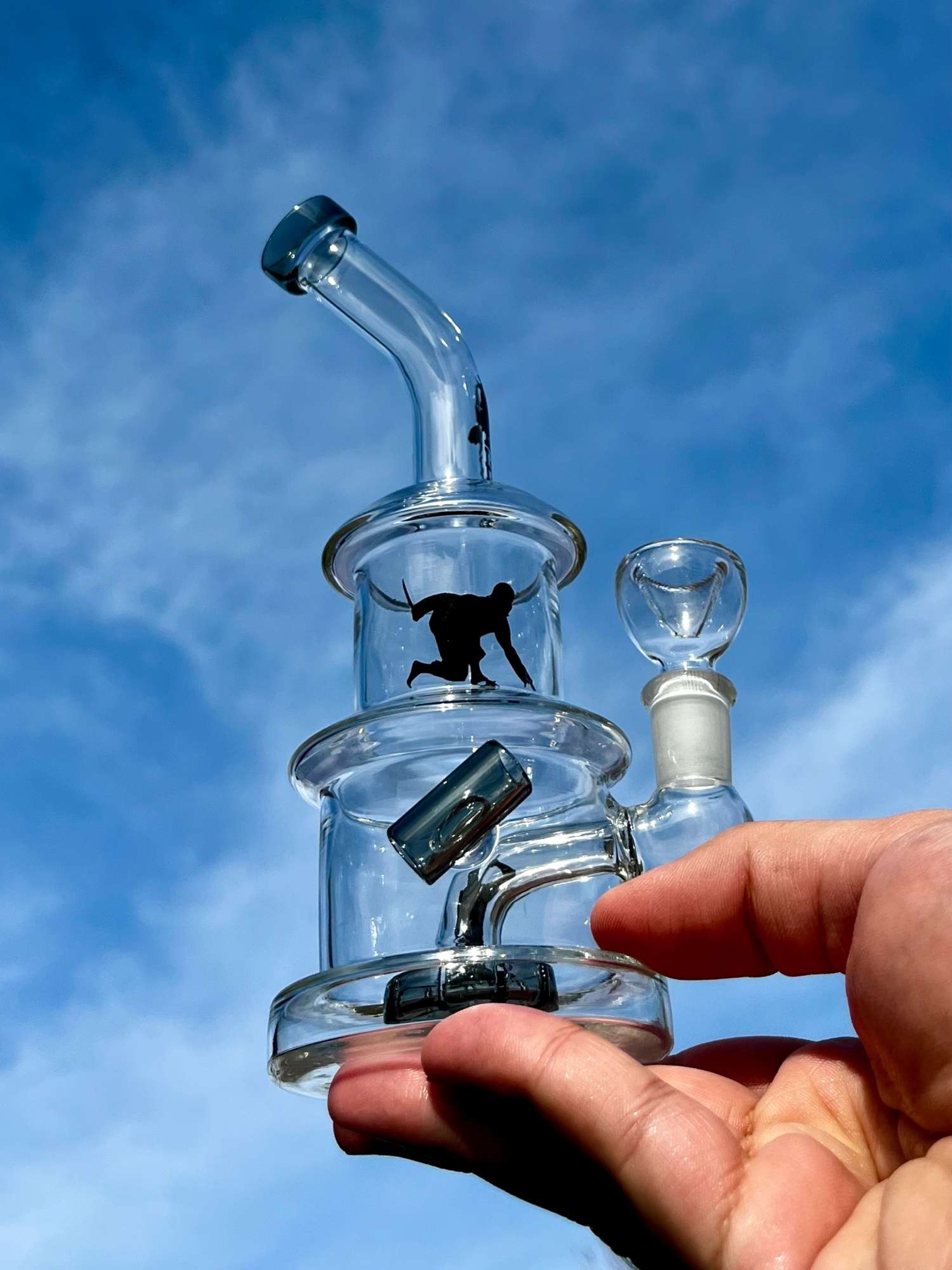 8” Ninja Glass recyclerBong Rig image 0