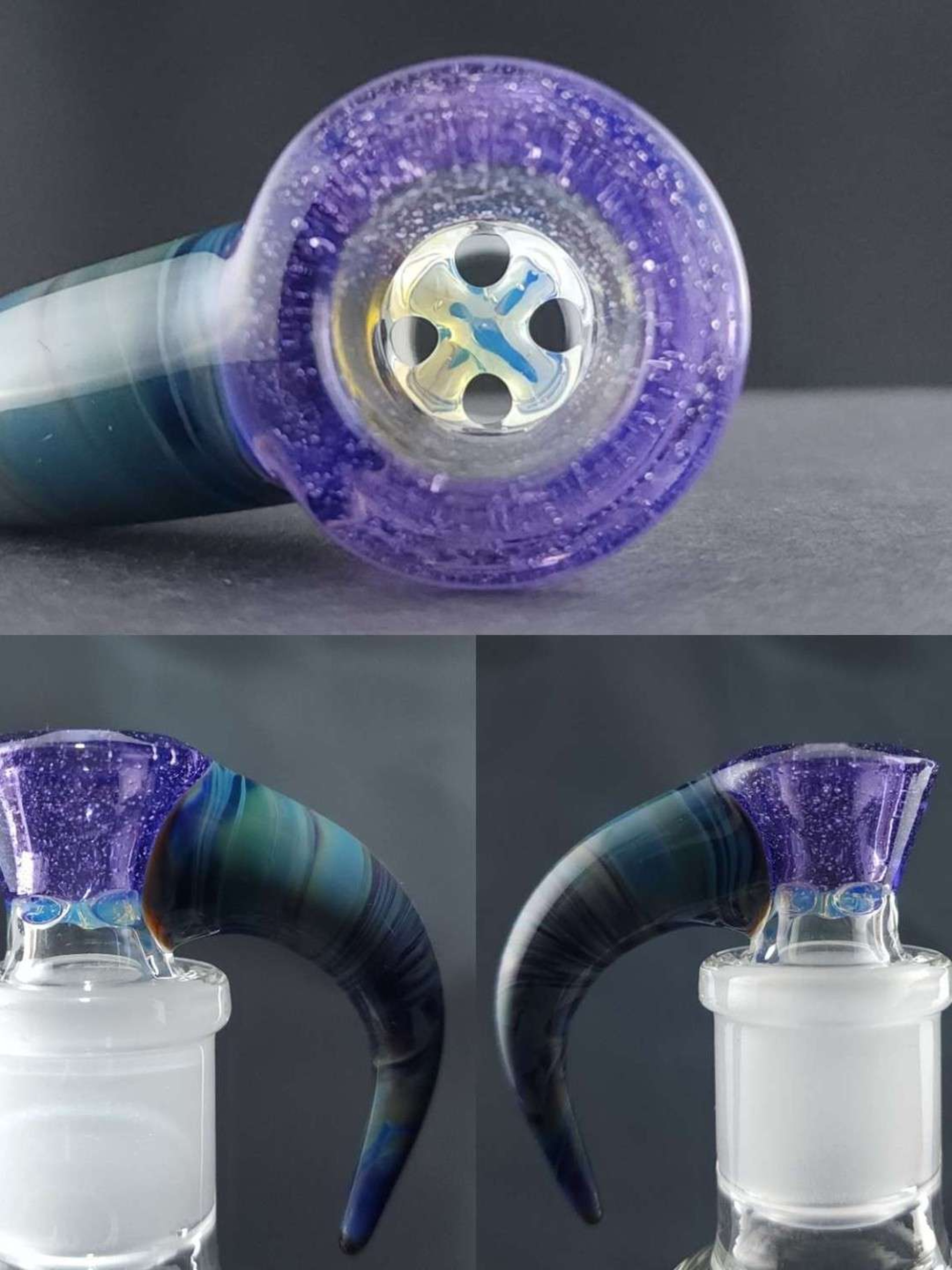 18 mm 4 hole Purple Lollipop & Agua Azul x Maitai image 0