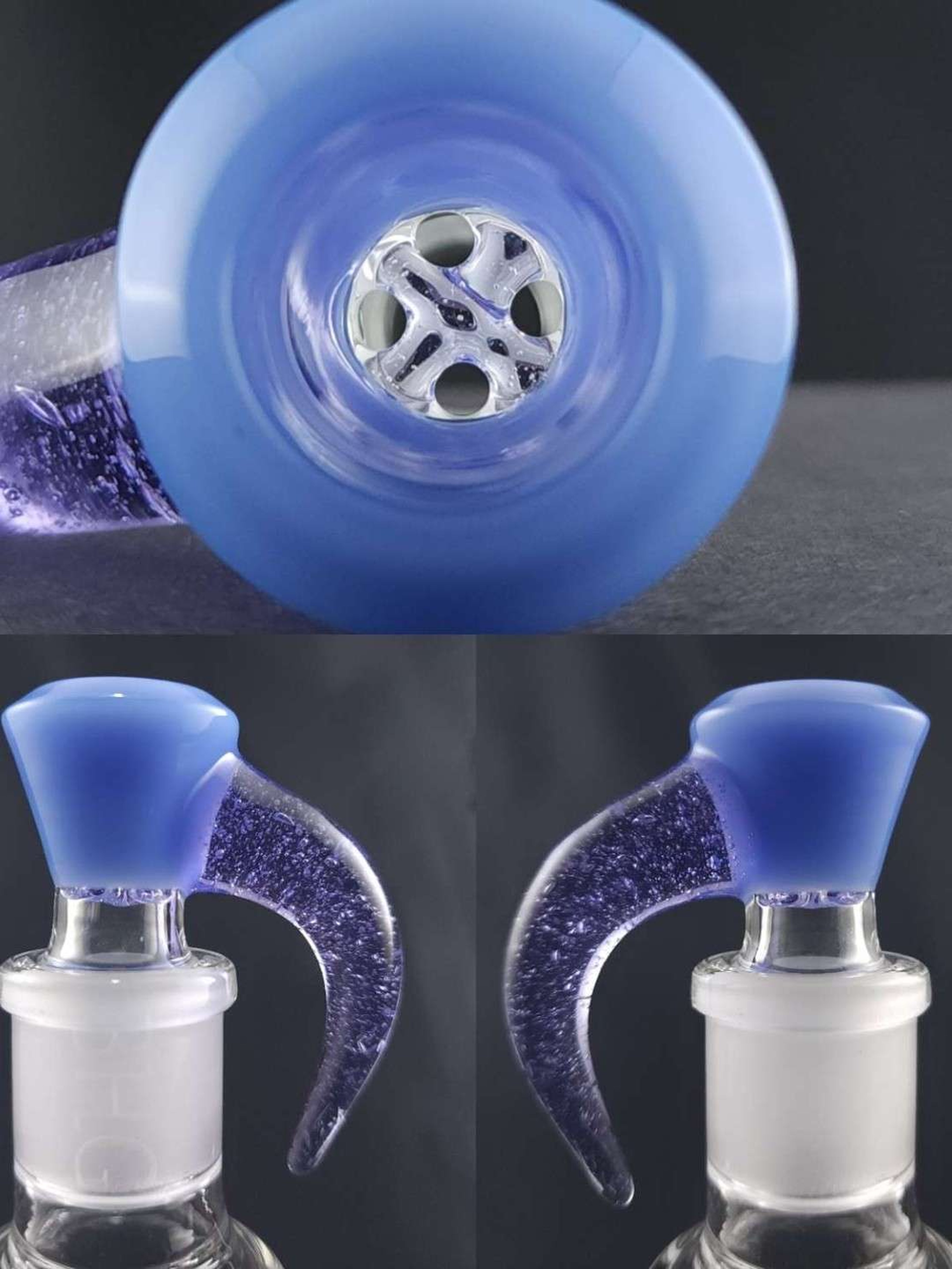 18mm 4 hole Milky Blue & PurpleStickyPunch image 0