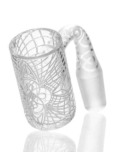 Preview pic of Eternal Quartz - 25mm Linework Engraved Banger - 14mm Male 90°