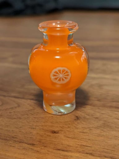 Preview pic of Orange multi milli Lyons glass x Steve Bates x Terroir Glass Spinner Cap