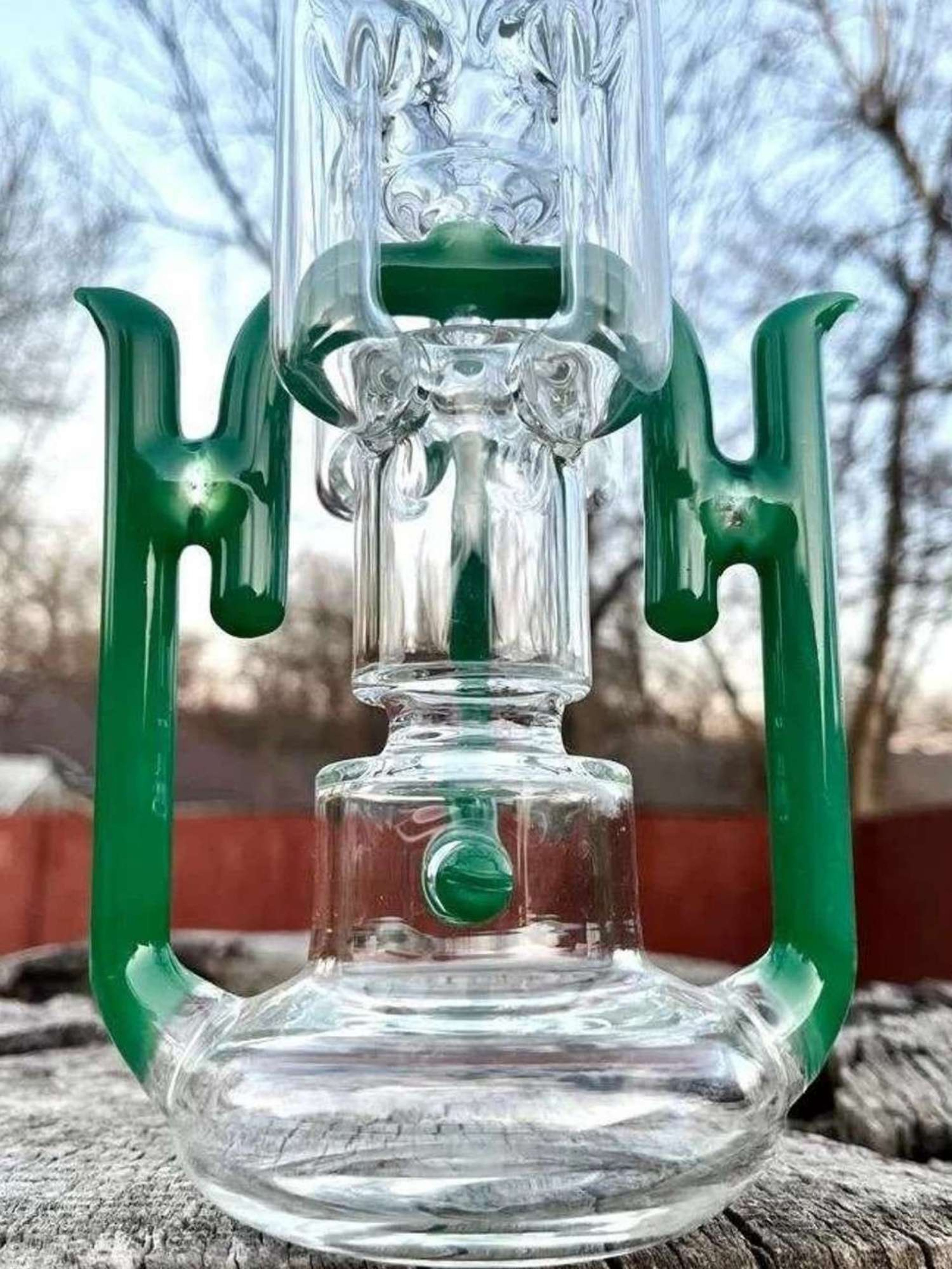 13" Butterfly Glass Recycler Bong Rig image 0