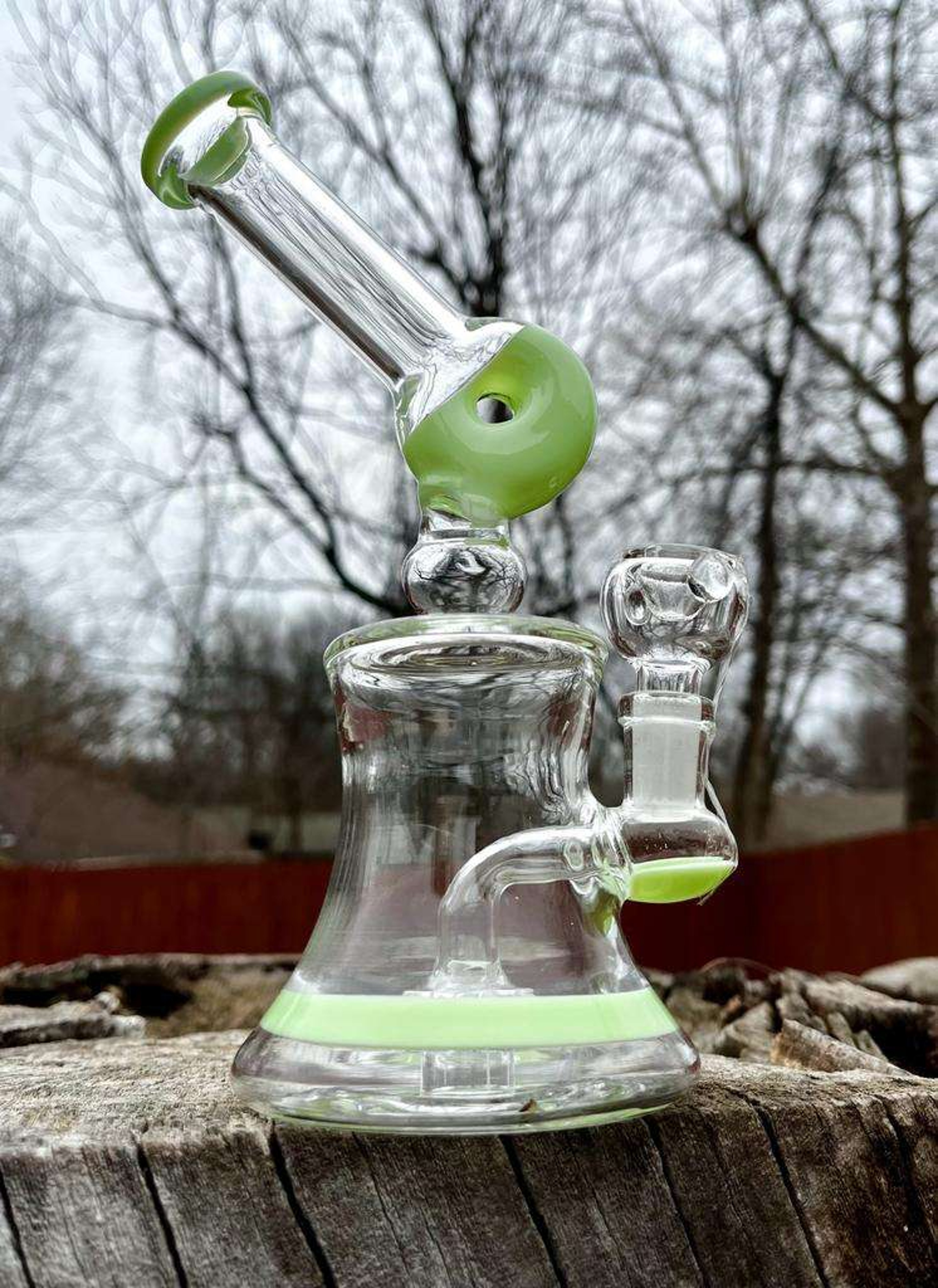 7" duckling Glass Recycler Bong Rig image 0