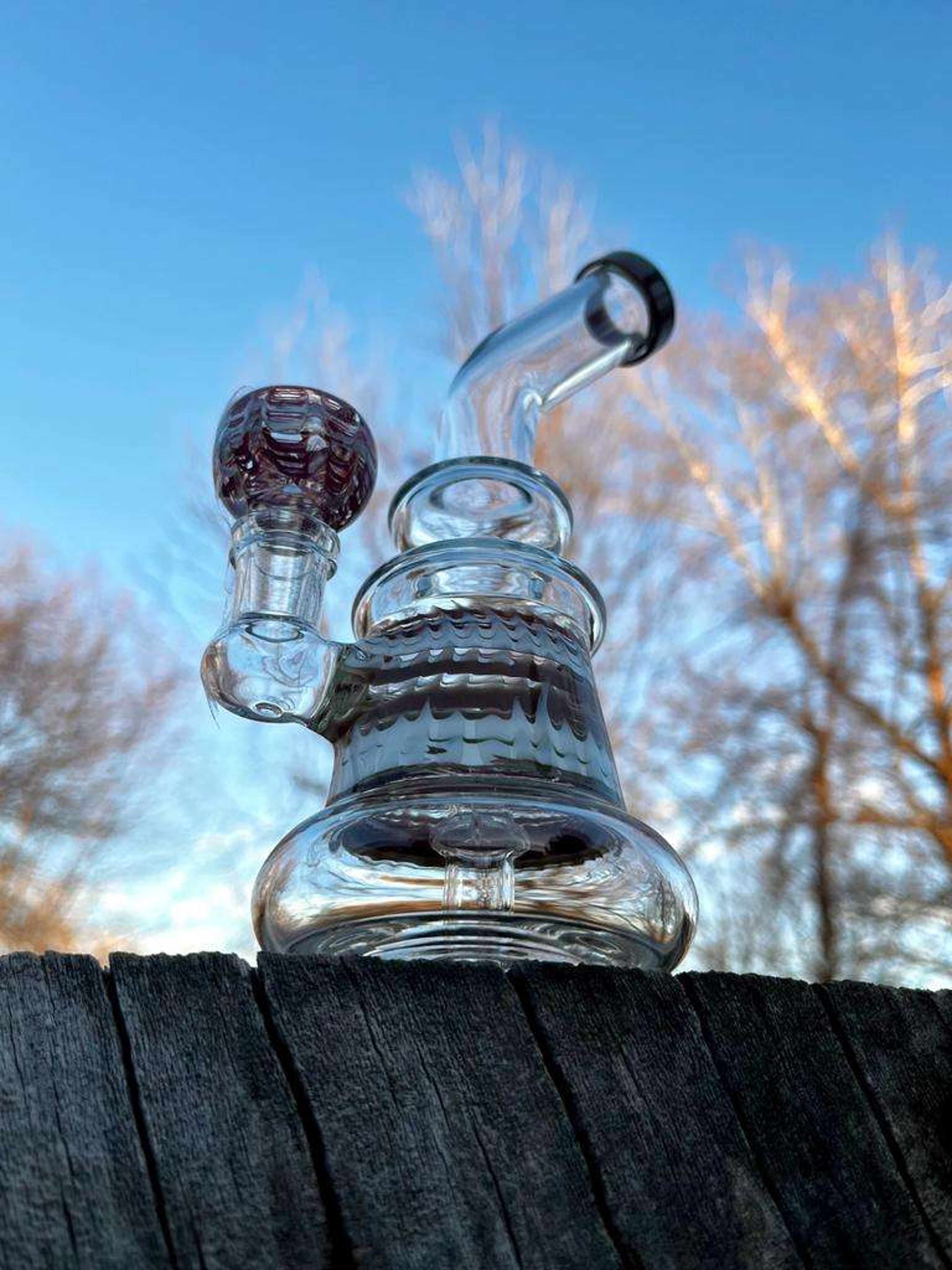 7" Glass Refined Recycler Water Pipe image 0