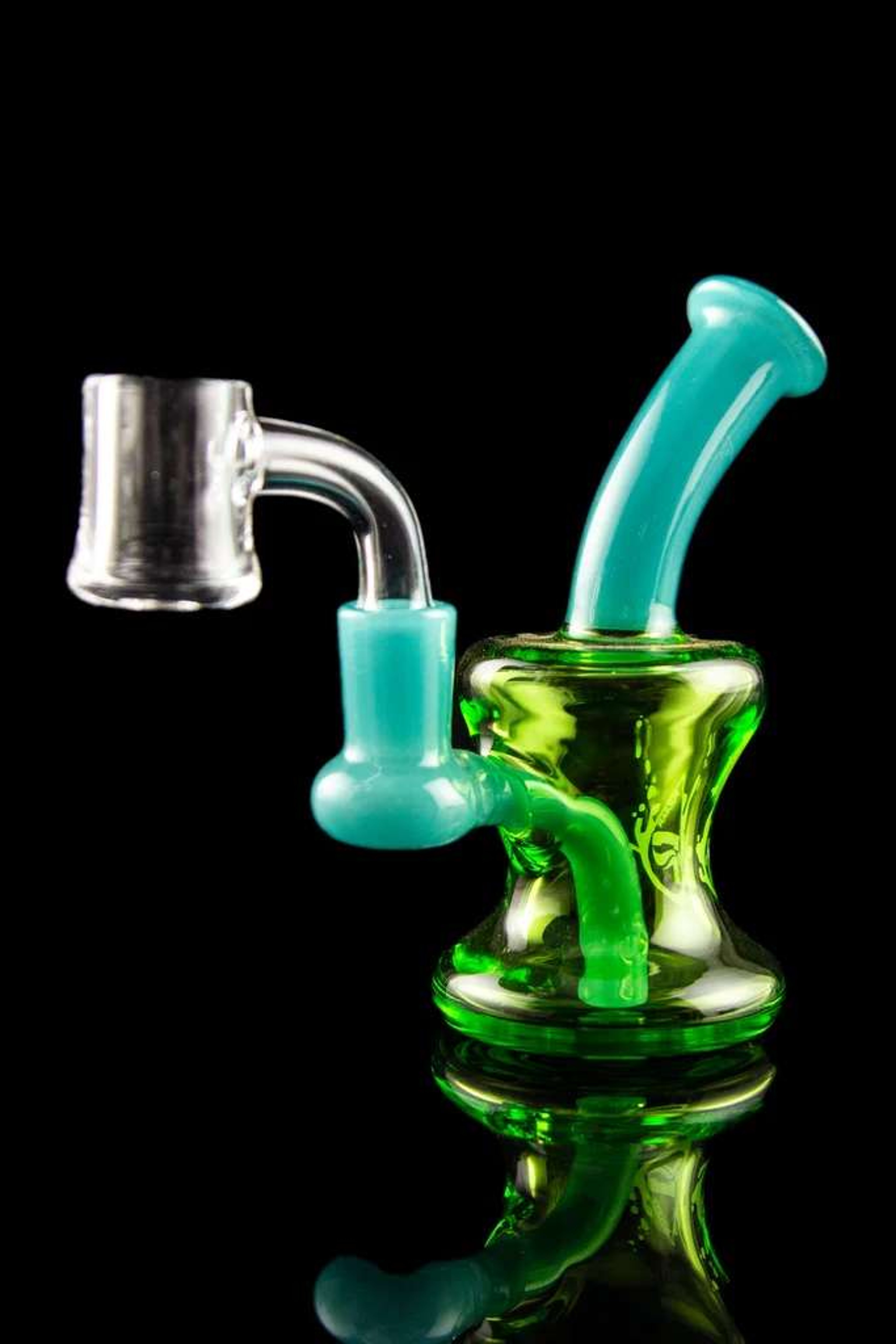 Colorful Travel Sized Mini Rig with Banger image 0