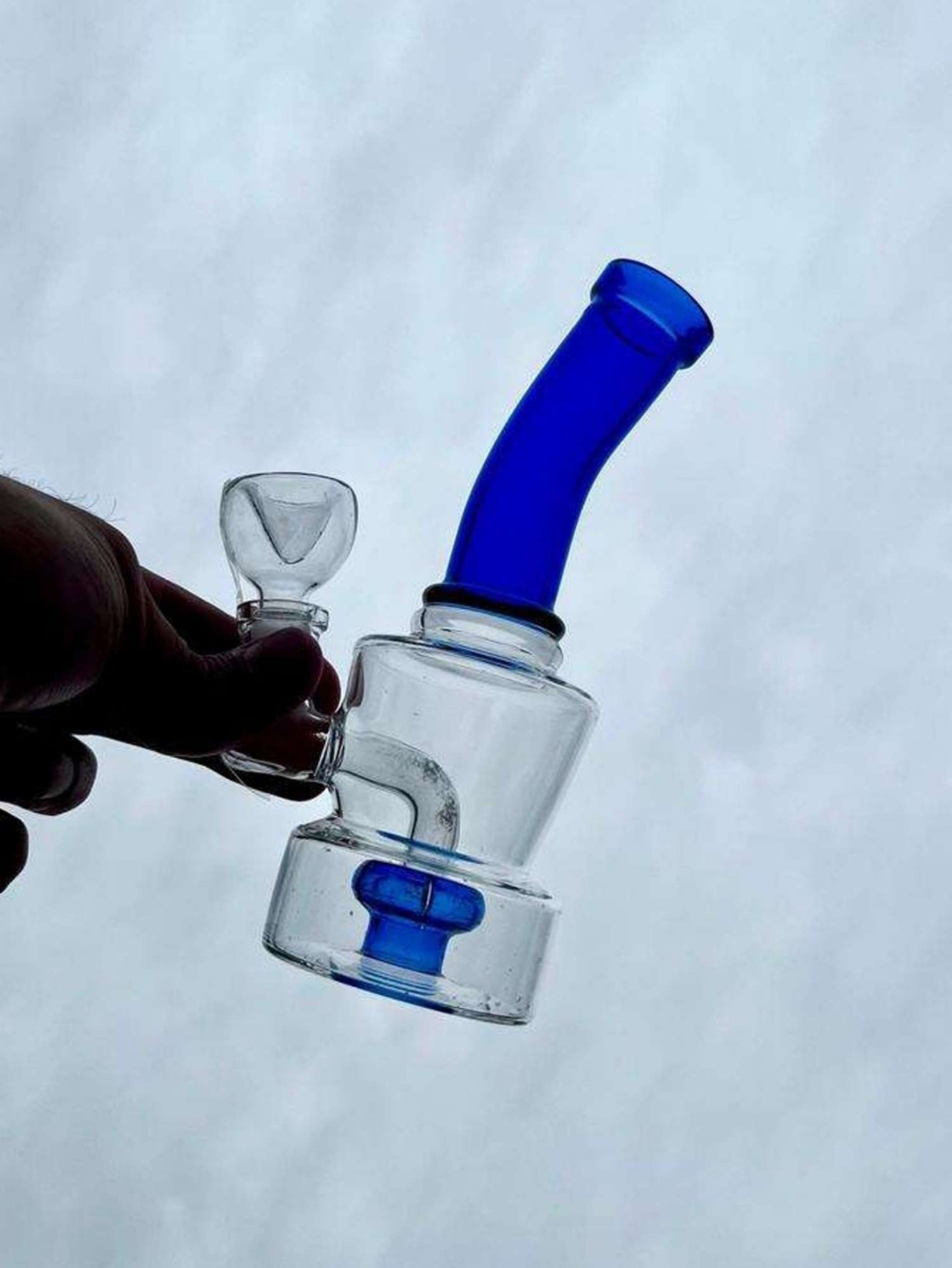 6" Blue Mini Beautiful Bong Rig image 0