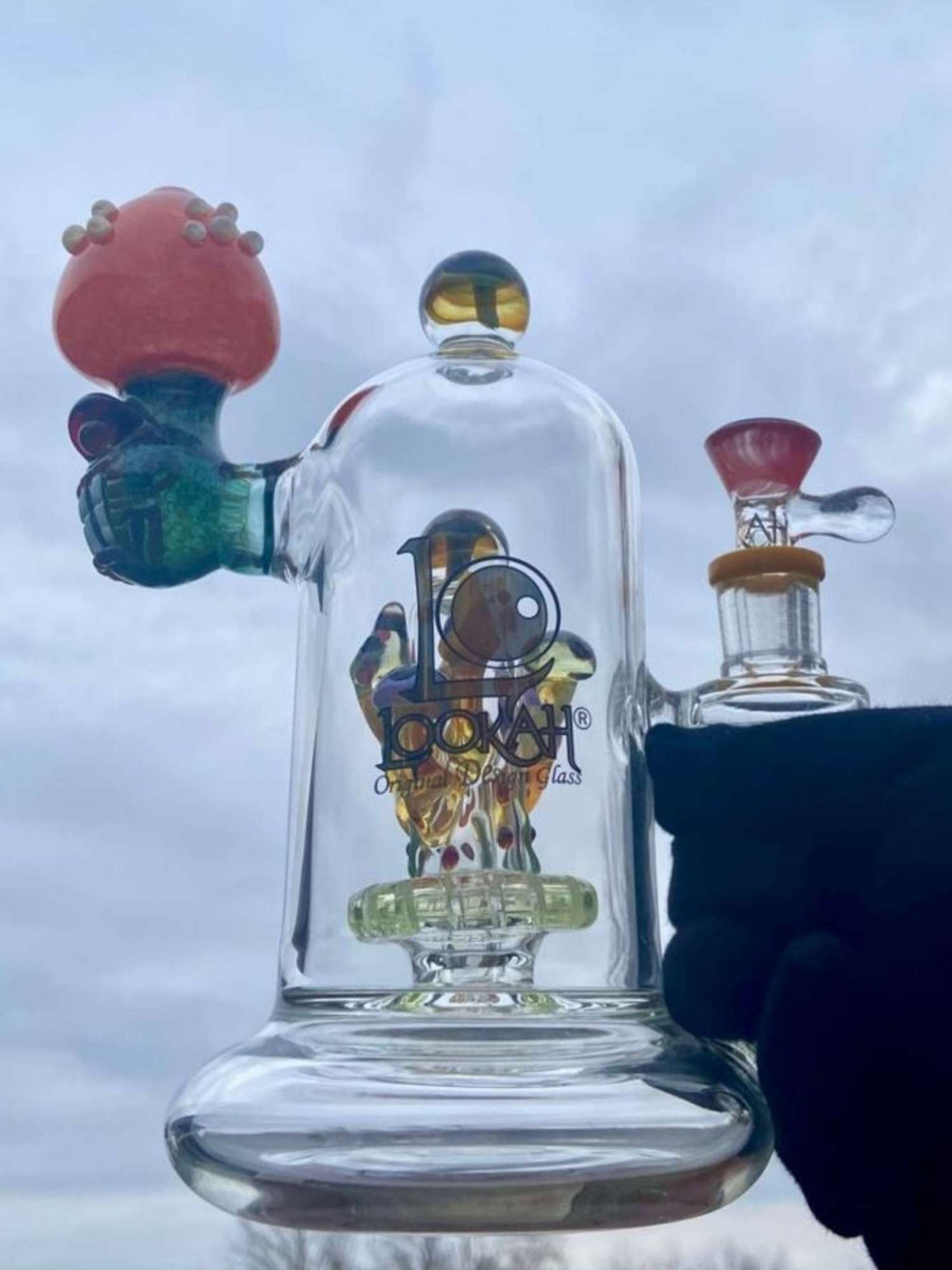 10"Beautiful Lookah Monster Mushroom Bong Rig image 0