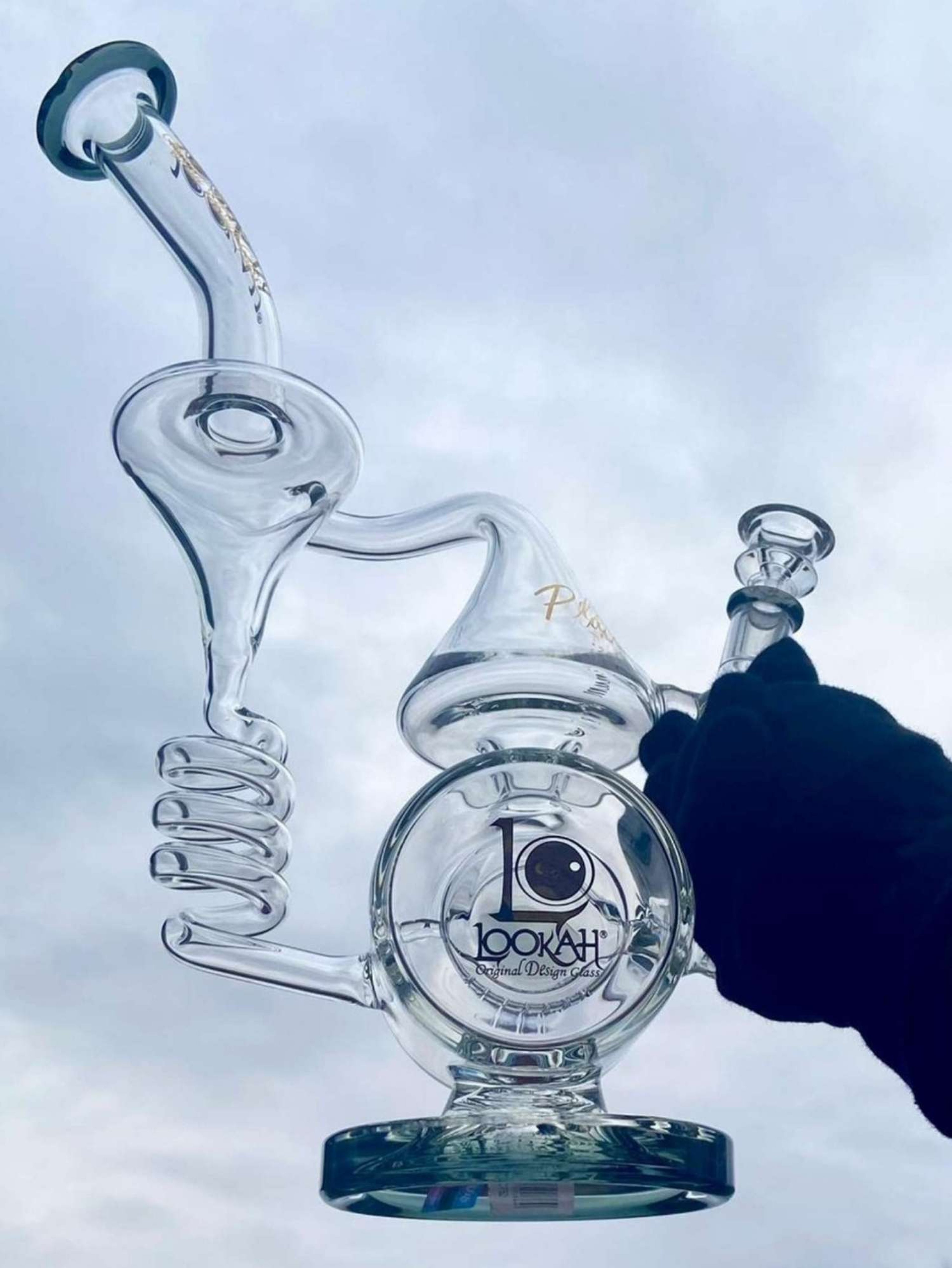 3" Thick Lookah Funnel Spiral Recycler Rig image 0