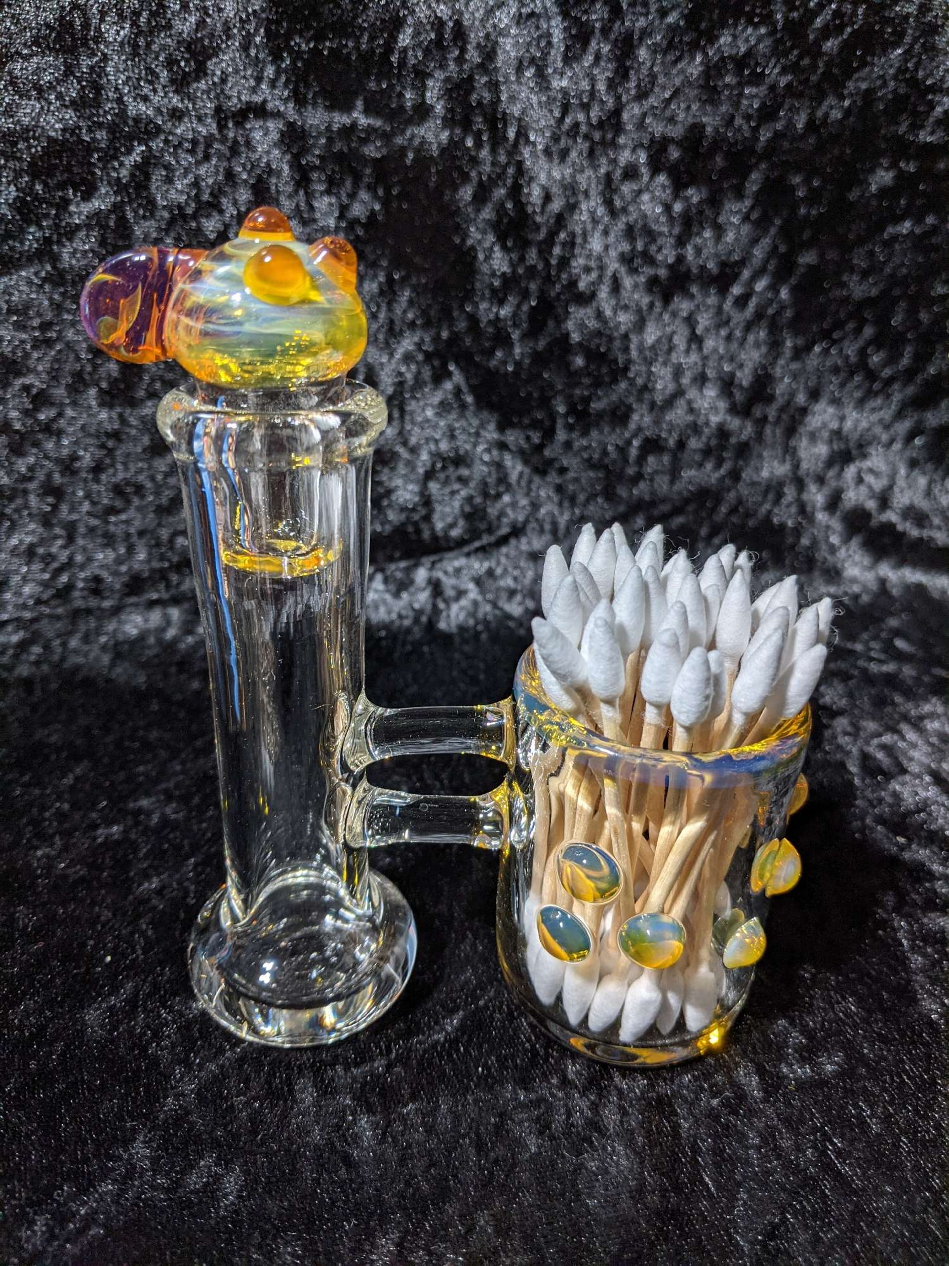 Dab rig cleaning station with attached 18mm iso bottle image 0